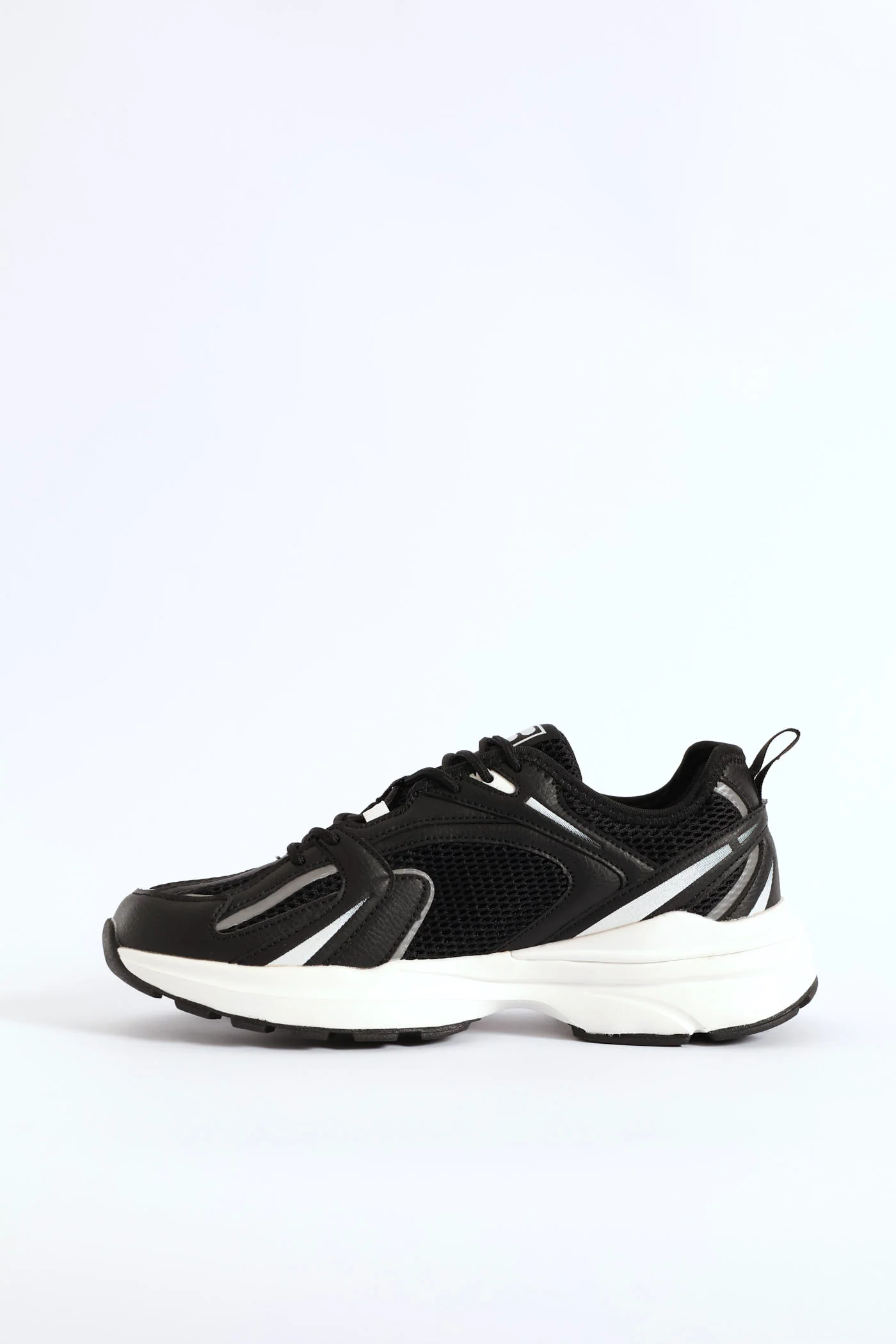 Stevie Lace Up Mesh Trainer - Black/White - Image 6