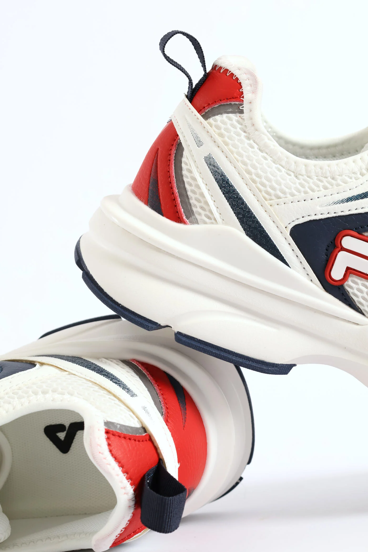 Stevie Lace Up Mesh Trainer - White/Navy - Image 2