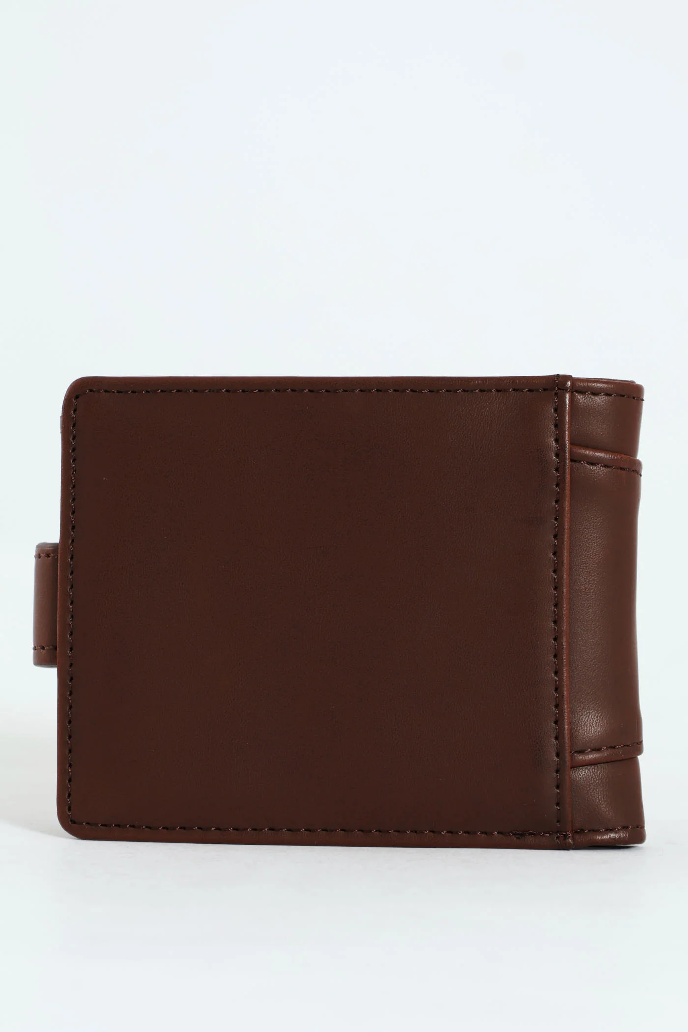 Stitch Detail Fold Wallet - Dark Brown - Image 3