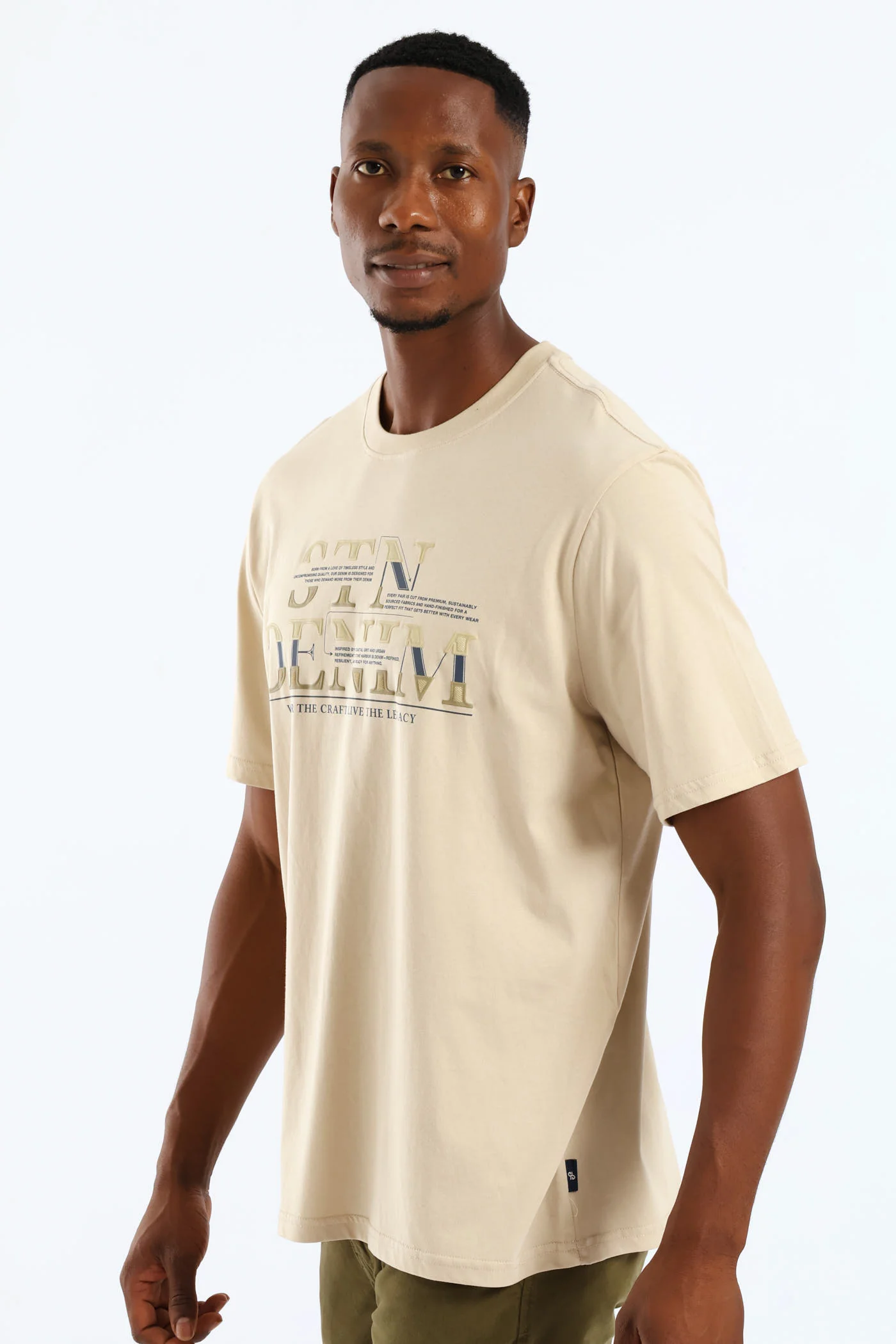 Stn Denim Tee - Stone - Image 3