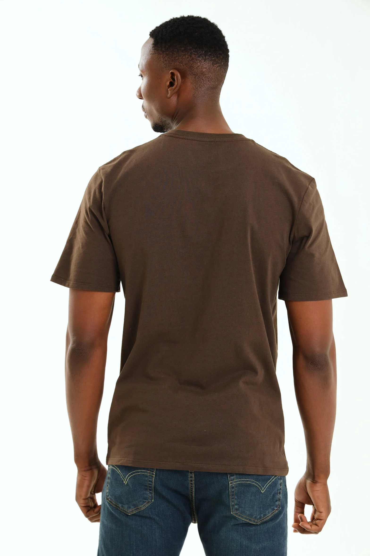 Stone Denim Indigo Trading Chest T-Shirt - Chocolate - Image 4