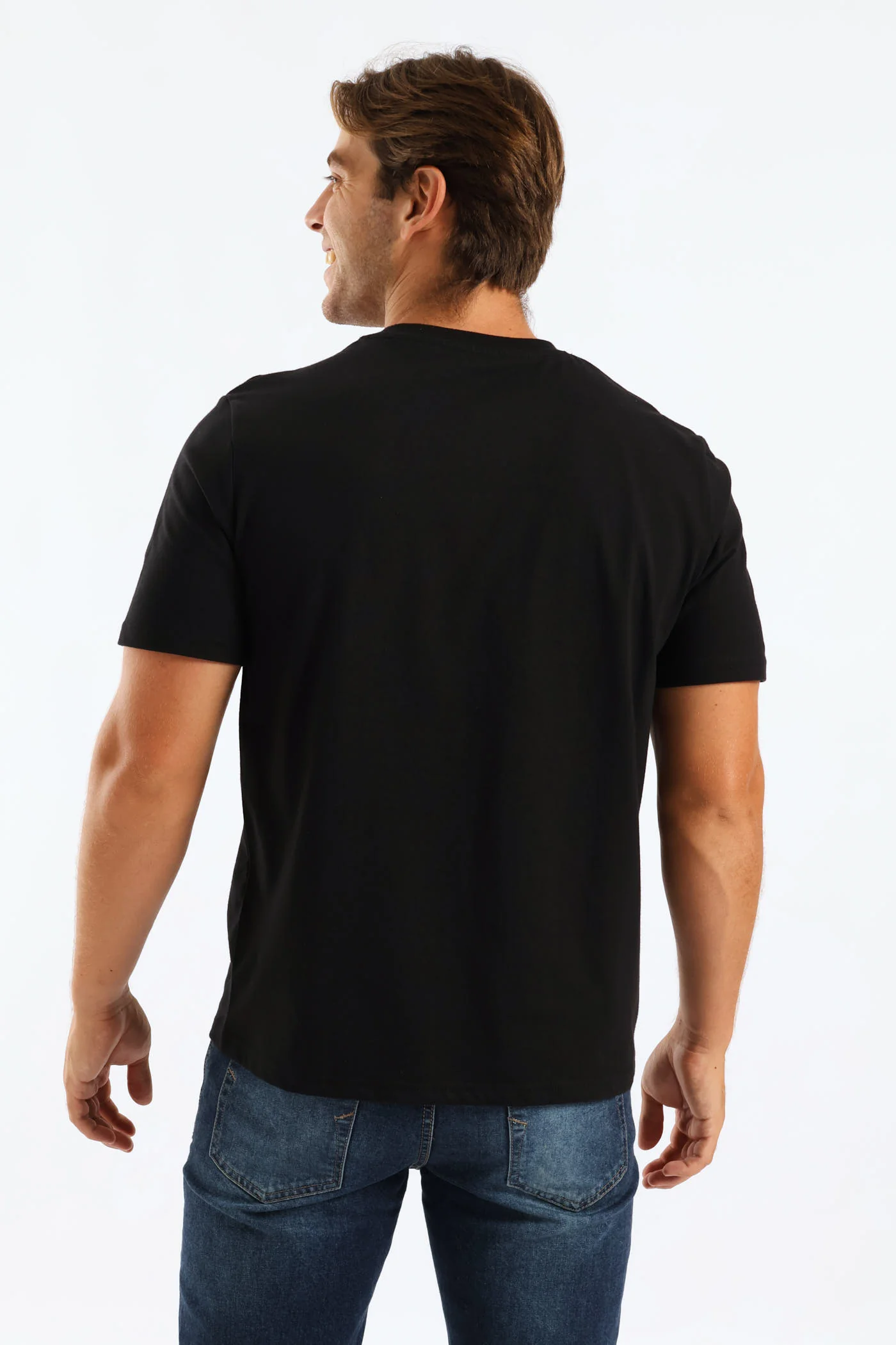 Stone Denim Wings Heavy Weight Chest Print Tee - Black - Image 4