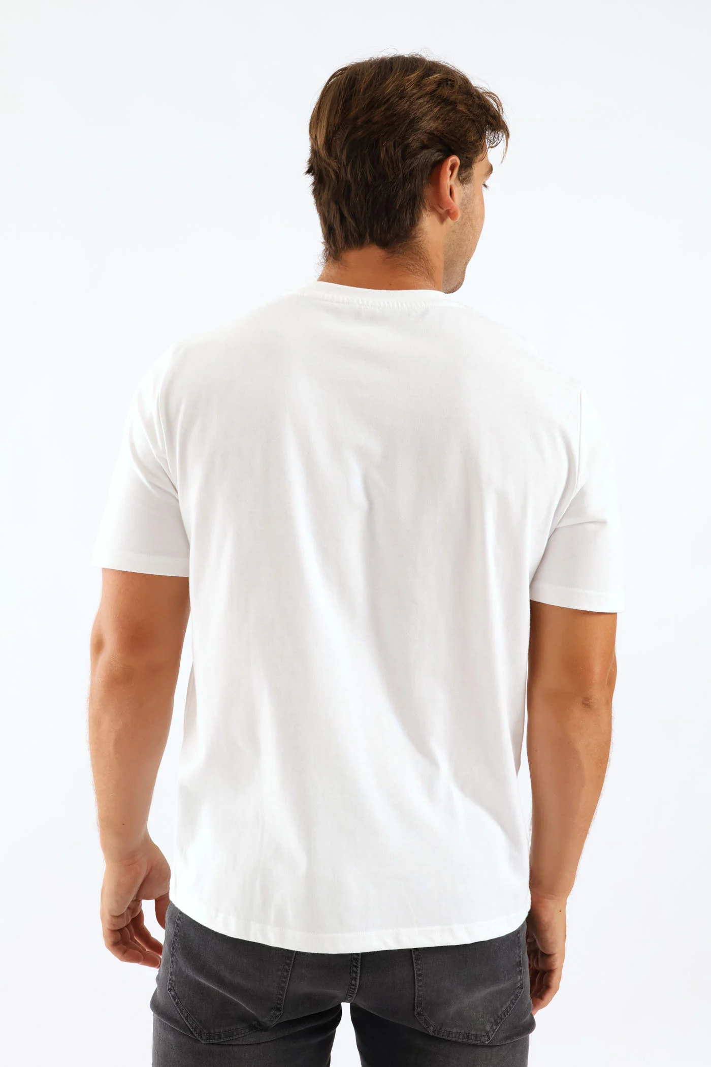 Stone Denim Wings Heavy Weight Chest Print Tee - White - Image 5