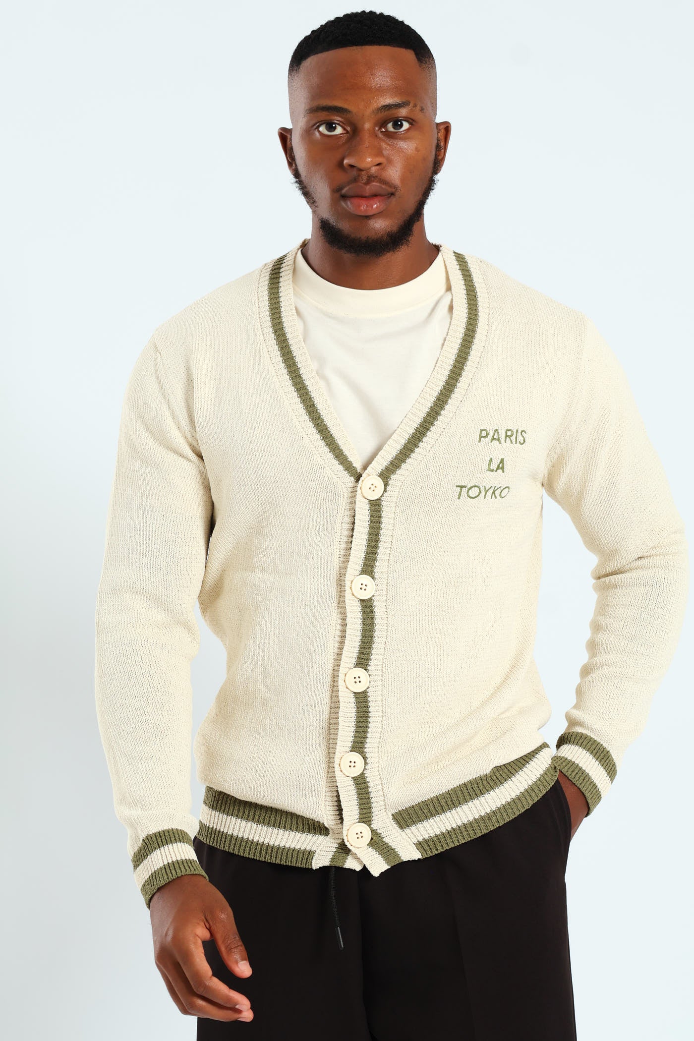 Stone Embroidered Cardigan - Stone - Image 2