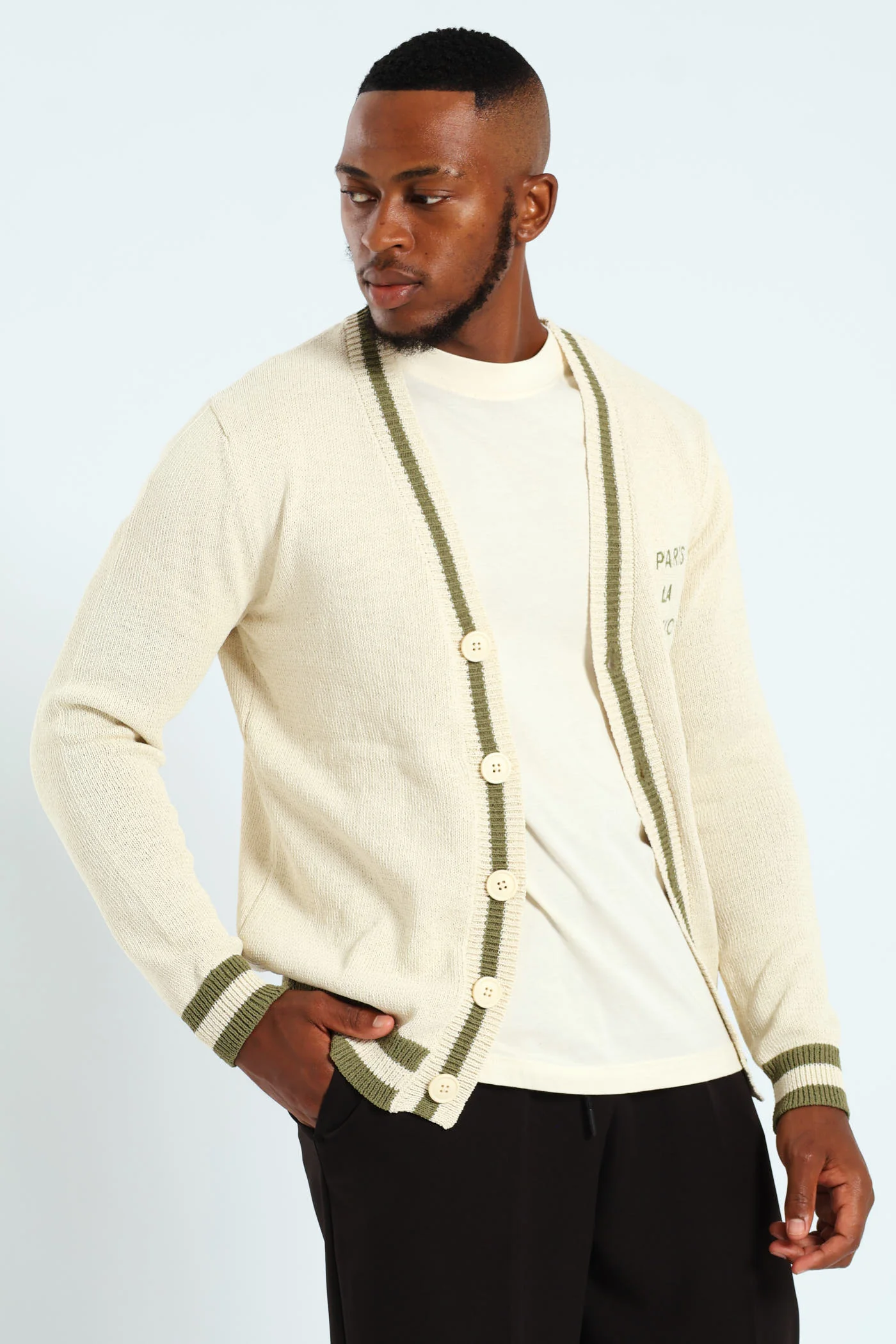 Stone Embroidered Cardigan - Stone - Image 3
