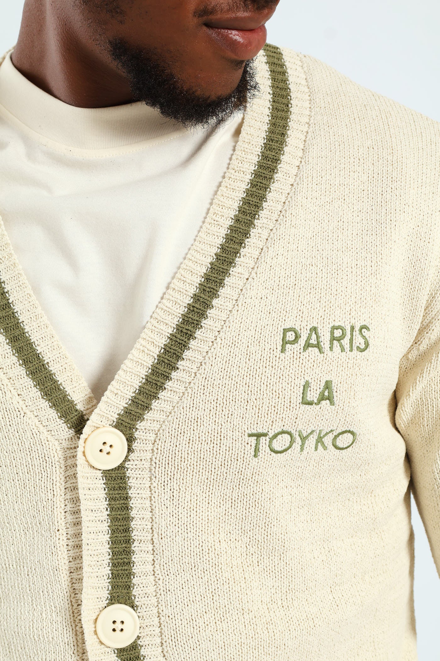 Stone Embroidered Cardigan - Stone - Image 5