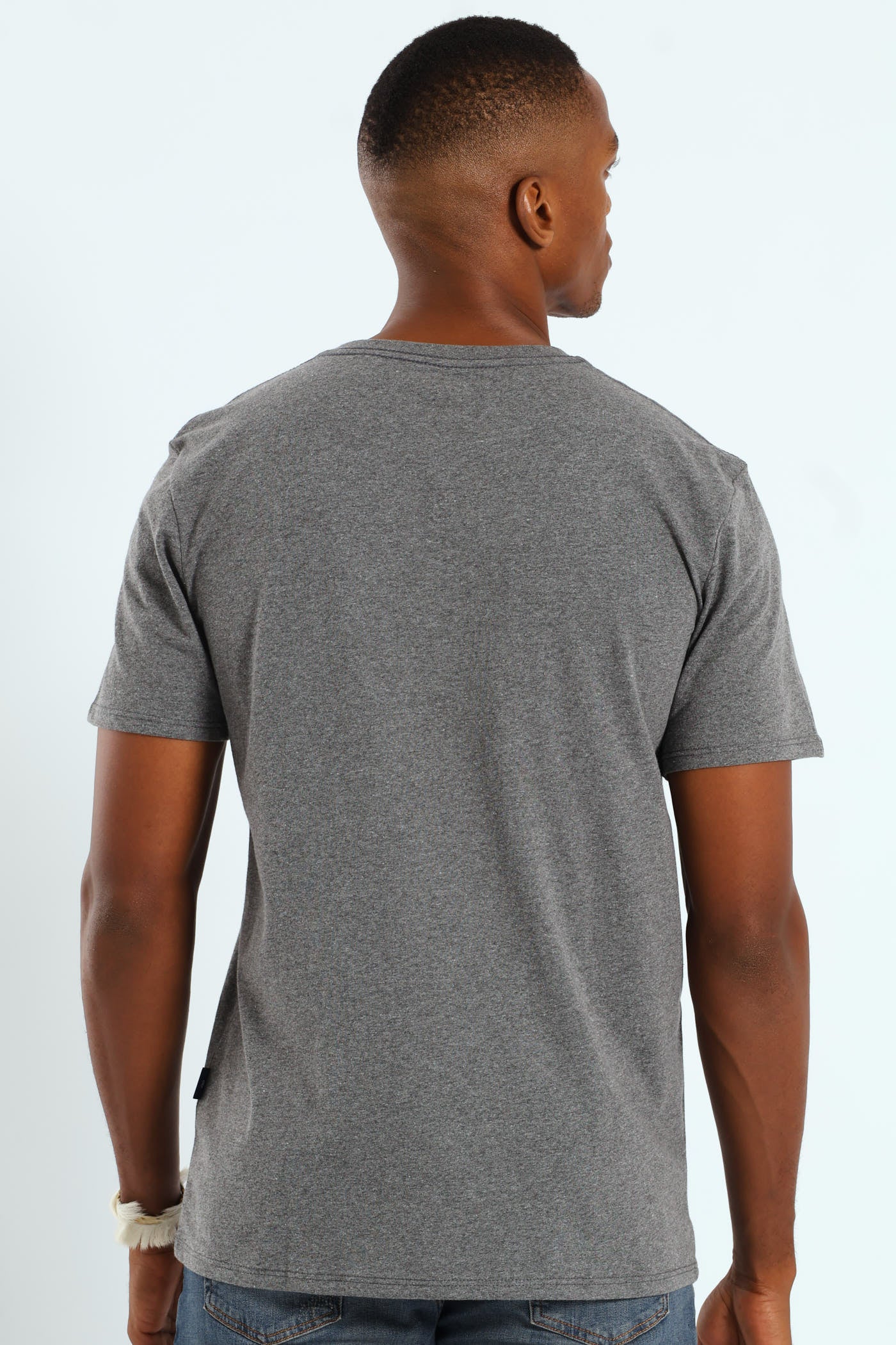 Stone Legend Geo Print Tee - Charcoal Melange - Image 3
