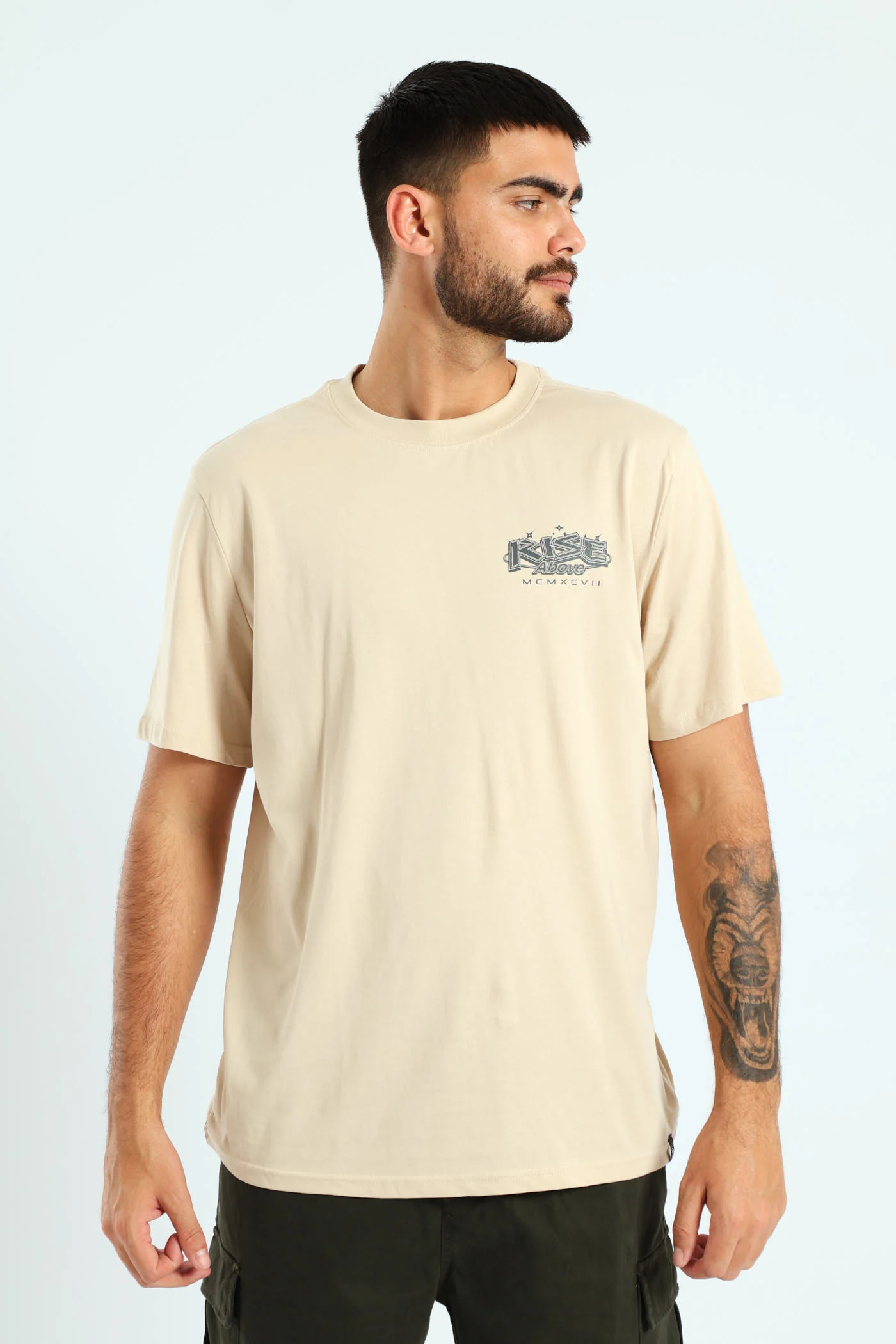 Stone Skull Printed Tee - Stone - Image 2