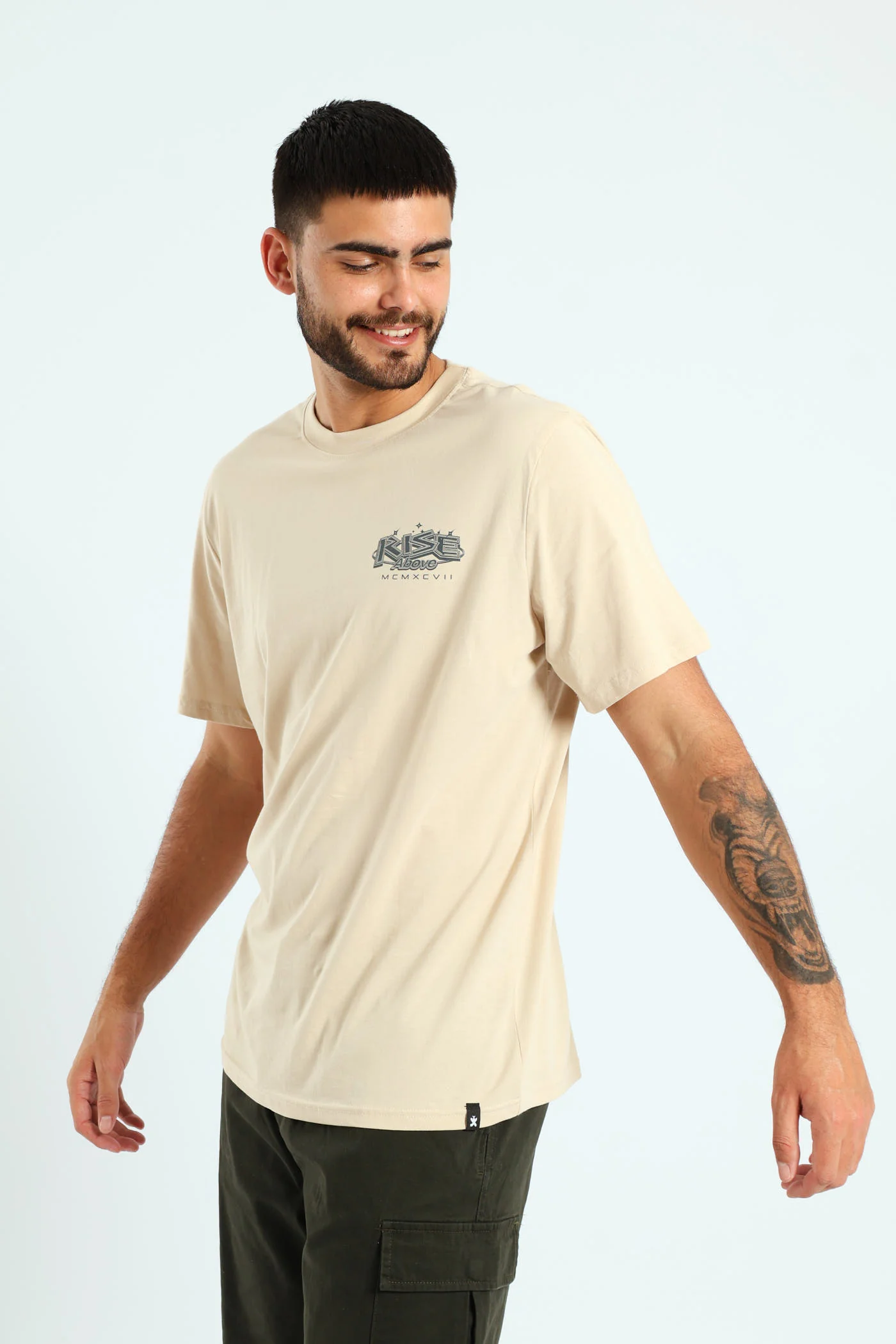 Stone Skull Printed Tee - Stone - Image 3