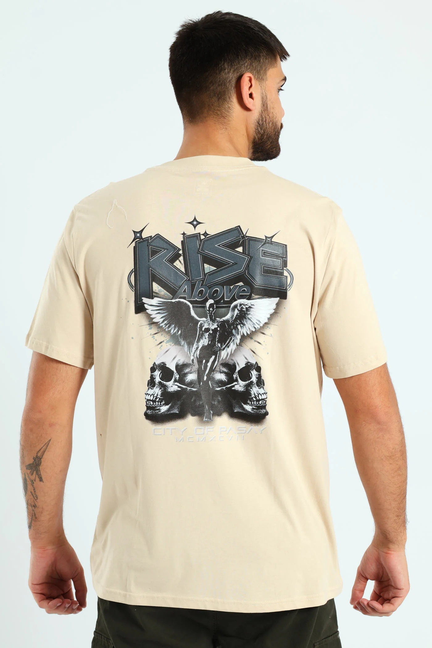 Stone Skull Printed Tee - Stone - Image 4
