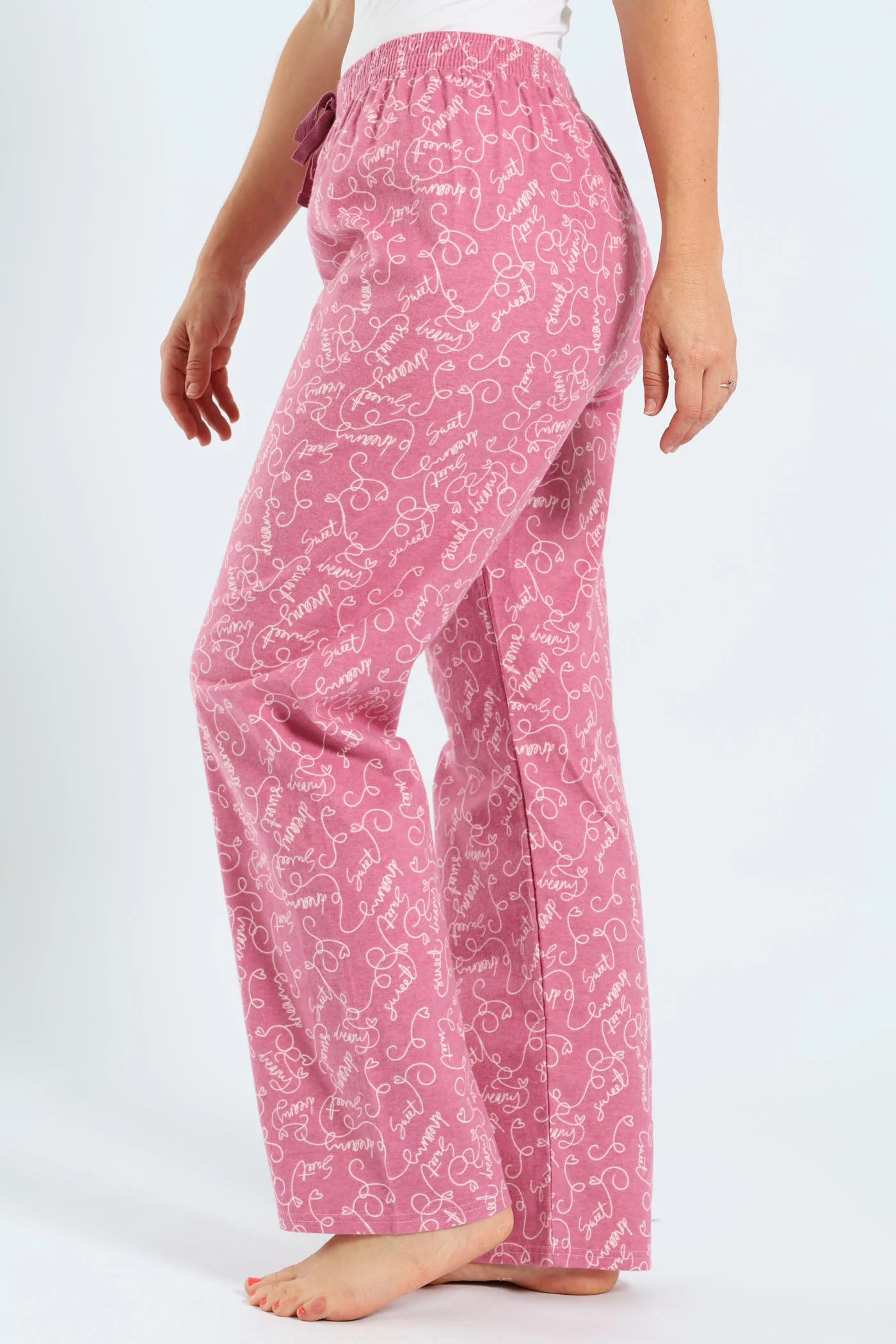 Straight Leg Flannel Scribbles Pants - Pink - Image 3