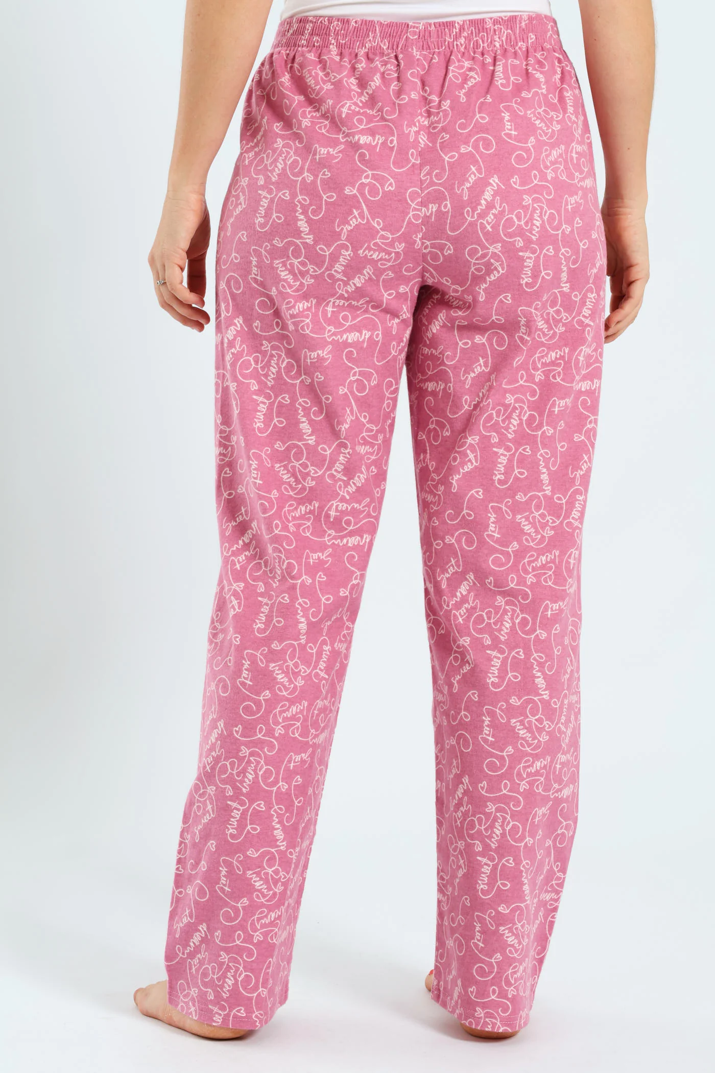 Straight Leg Flannel Scribbles Pants - Pink - Image 4