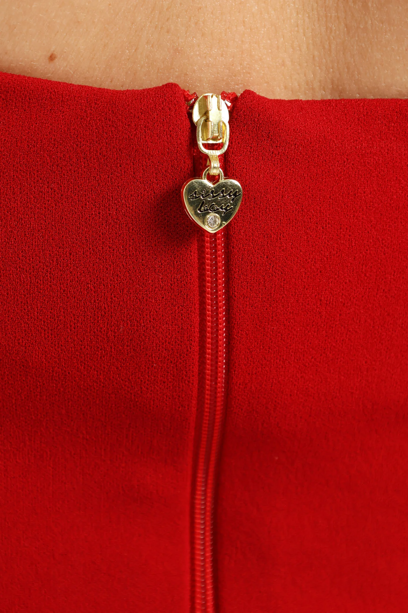 Straight Neckline Bow Detail Mini Dress - Red - Image 11