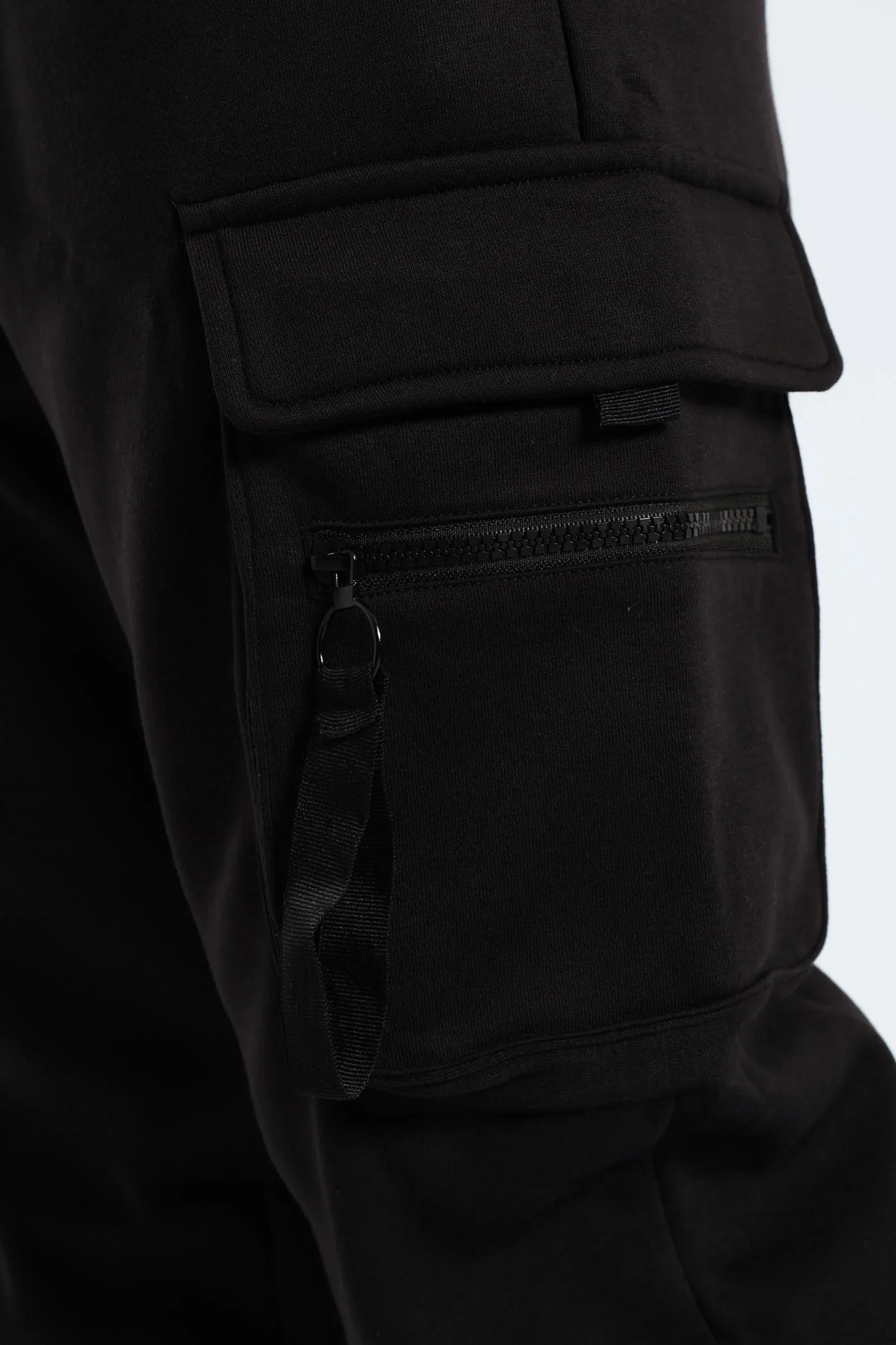 Strap Cargo Fleece Jooger - Black - Image 4
