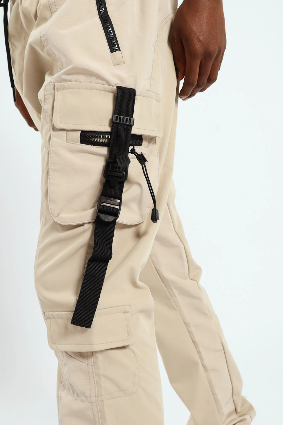 Strap Cargo Pants - Stone - Image 4