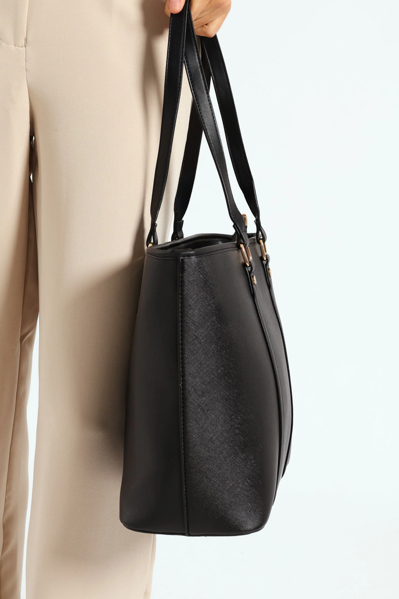 Strap Detail Shopper - Black - Image 2