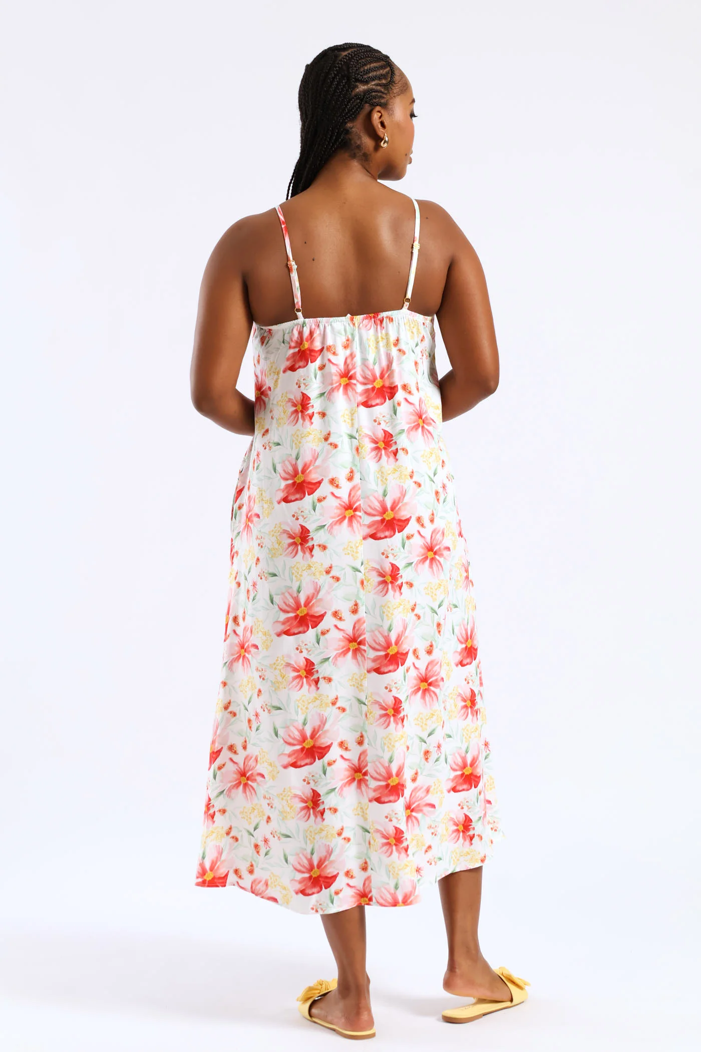 Strappy A-Line Slip Midi Dress - Multi - Image 4