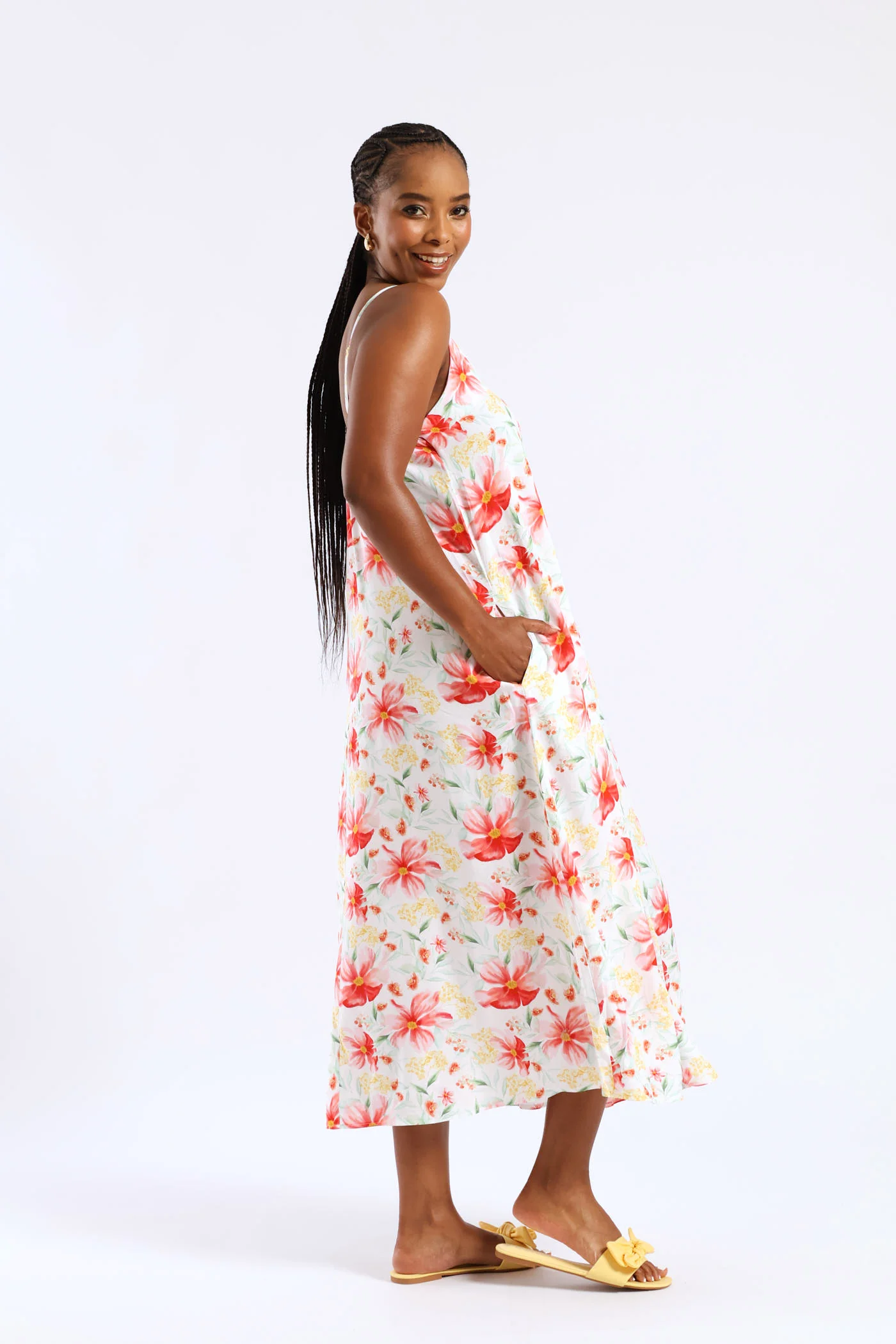 Strappy A-Line Slip Midi Dress - Multi - Image 5
