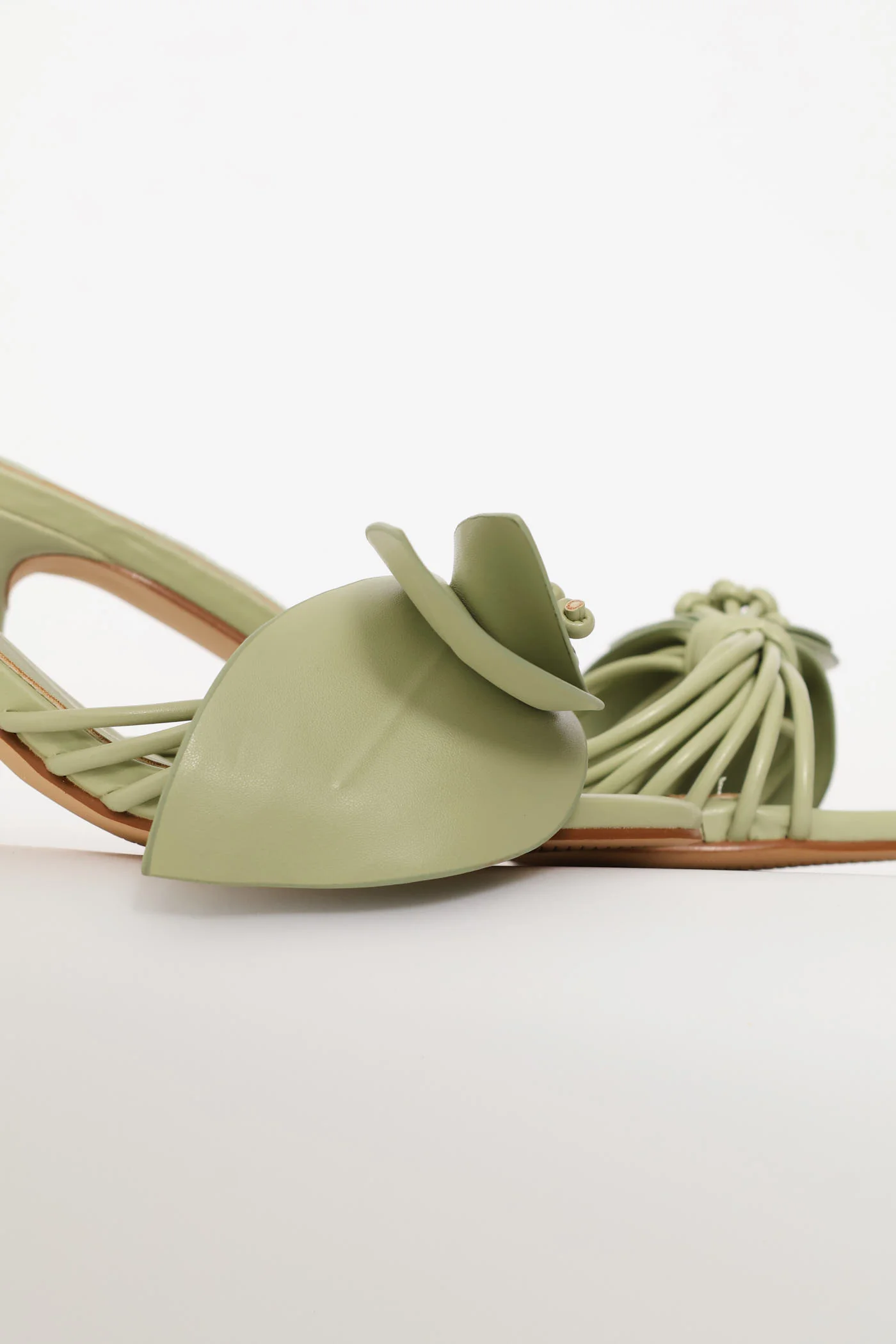 Strappy Flower Mule Heel - Matcha - Image 3