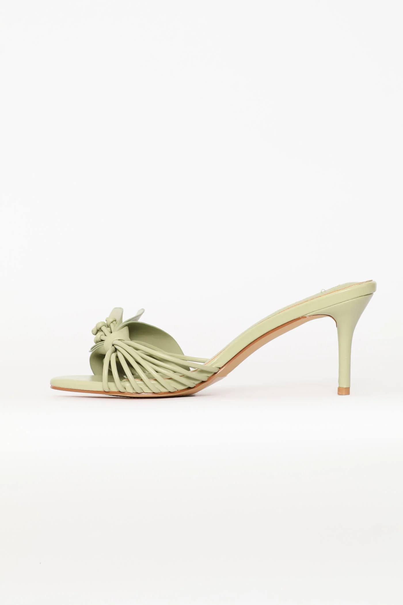 Strappy Flower Mule Heel - Matcha - Image 5