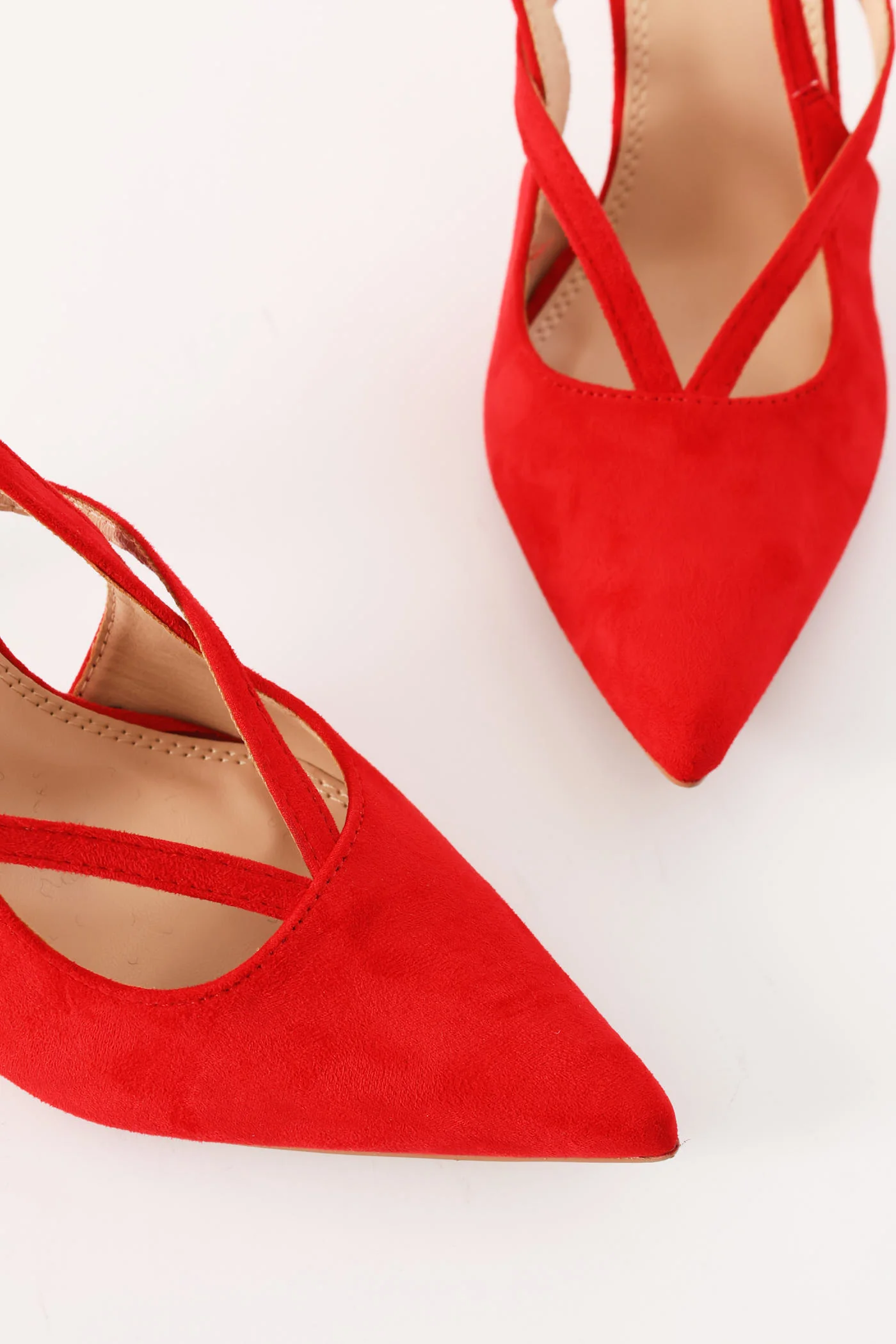 Strappy Pointed Toe Stiletto Heel - Red - Image 2