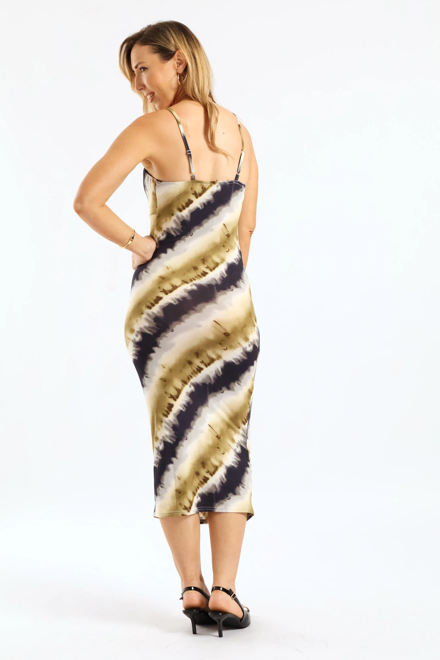 Strappy Slink Bodycon Midi Dress - Blue - Image 4