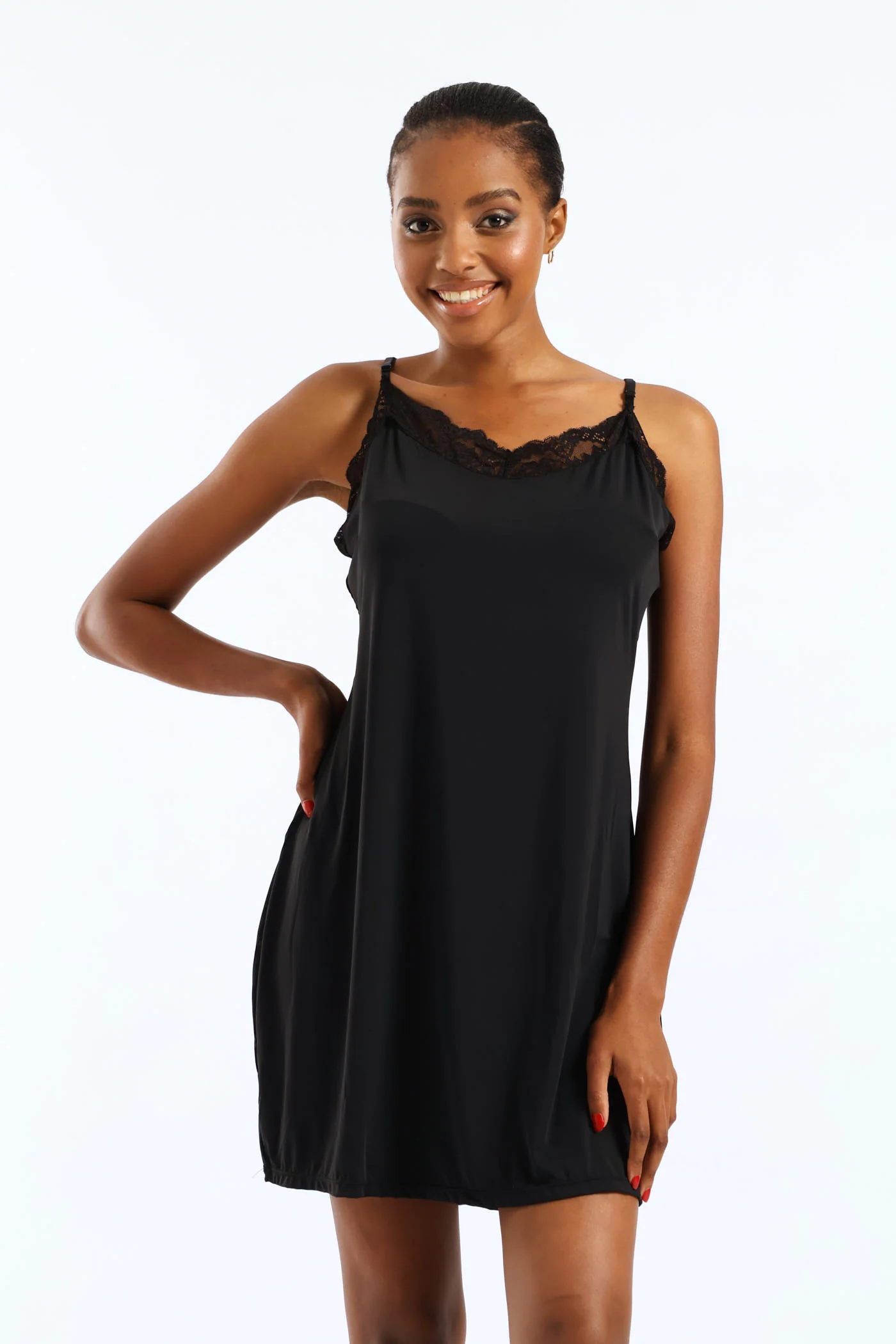 Strappy Slip Dress - Black - Image 3