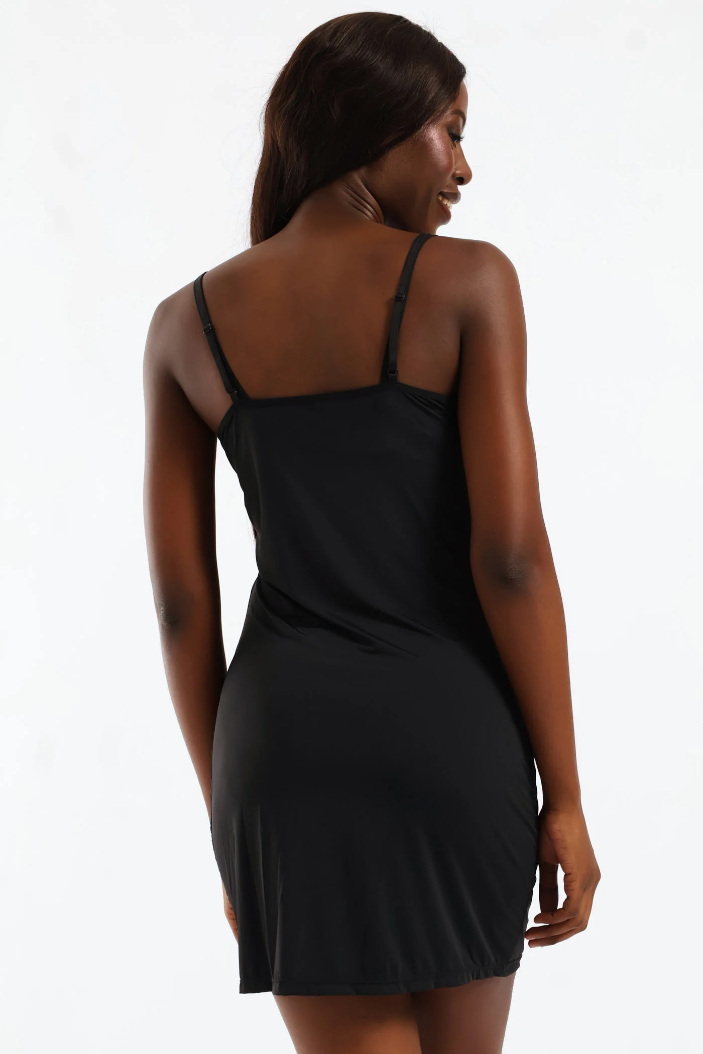 Strappy Slip Dress - Black - Image 5