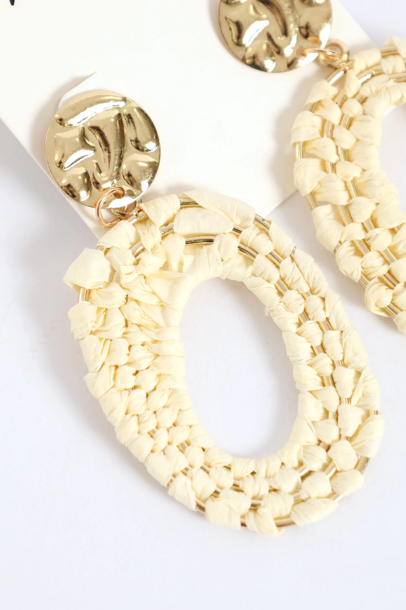 Straw Drop Earring - Gold - Image 2