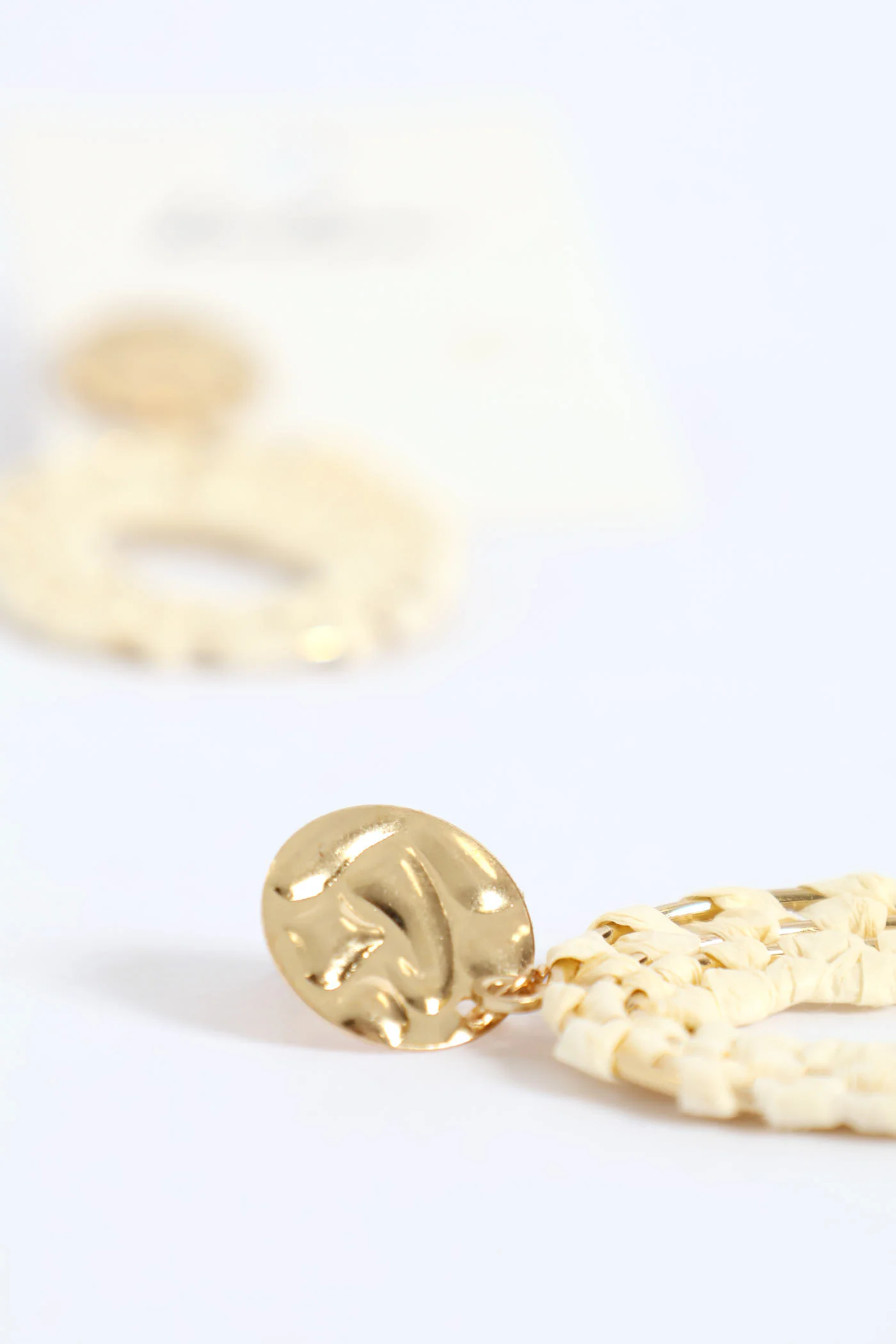 Straw Drop Earring - Gold - Image 4