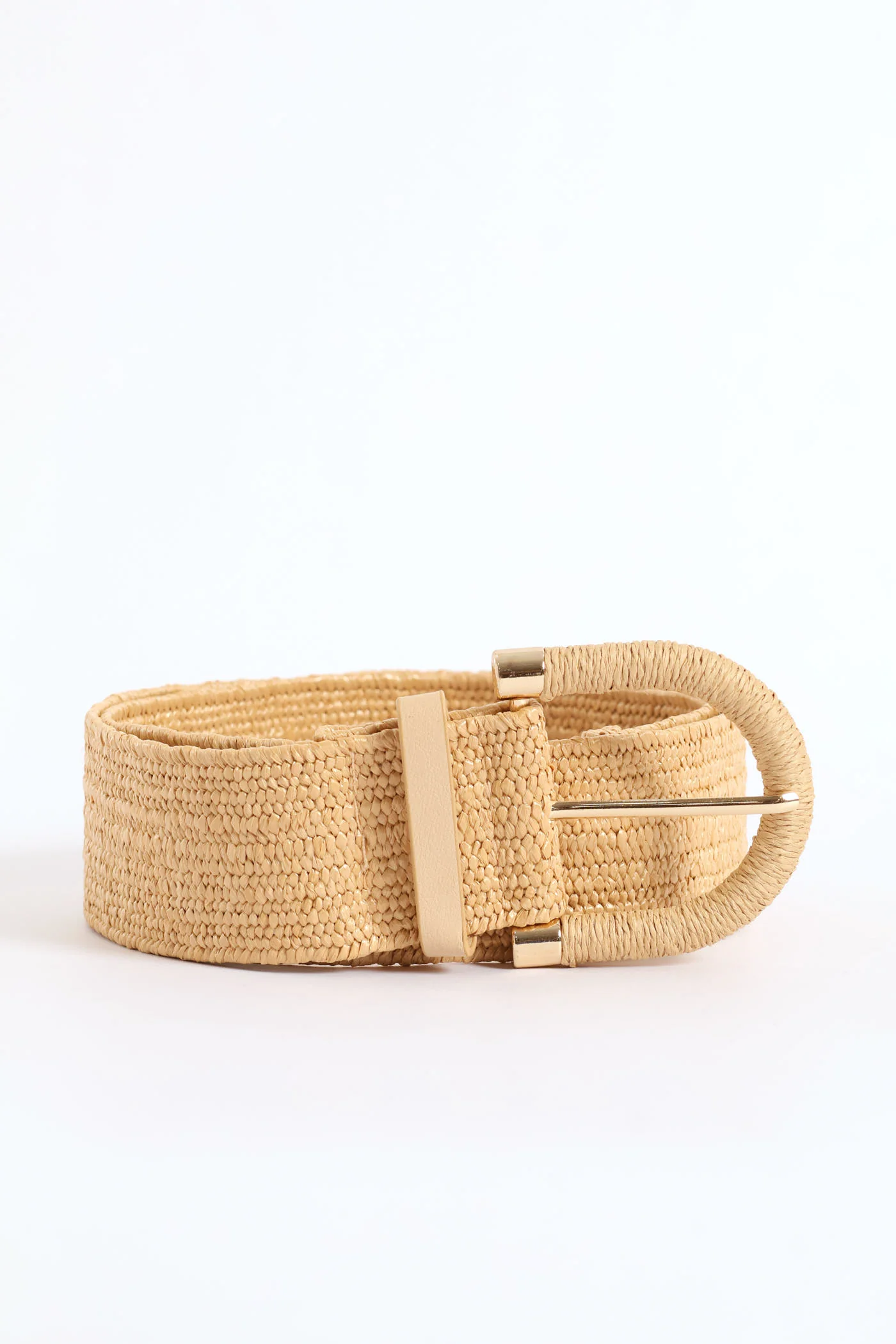 Straw Fashion Belt - Beige - Image 2