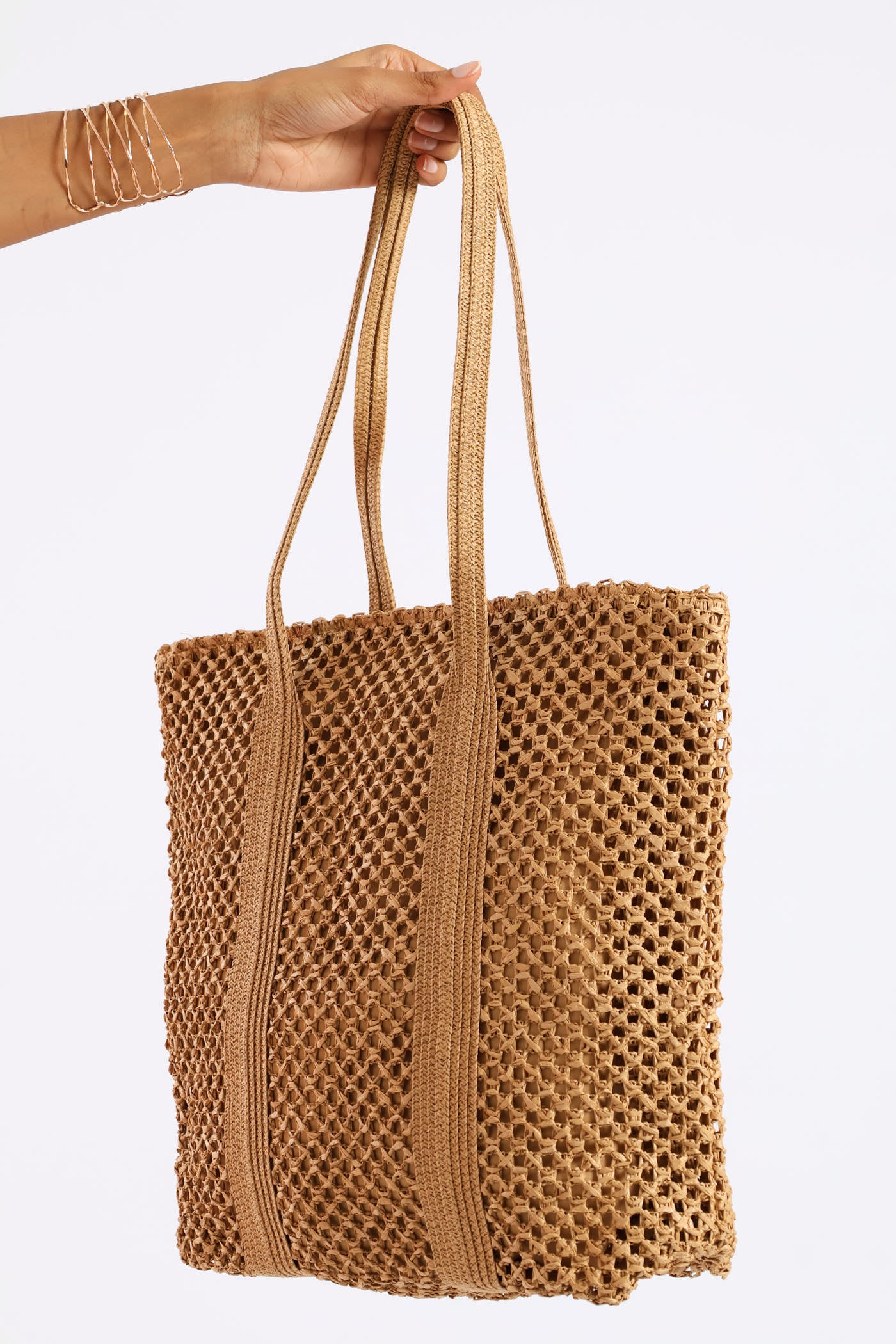 Straw Shopper - Caramel - Image 3