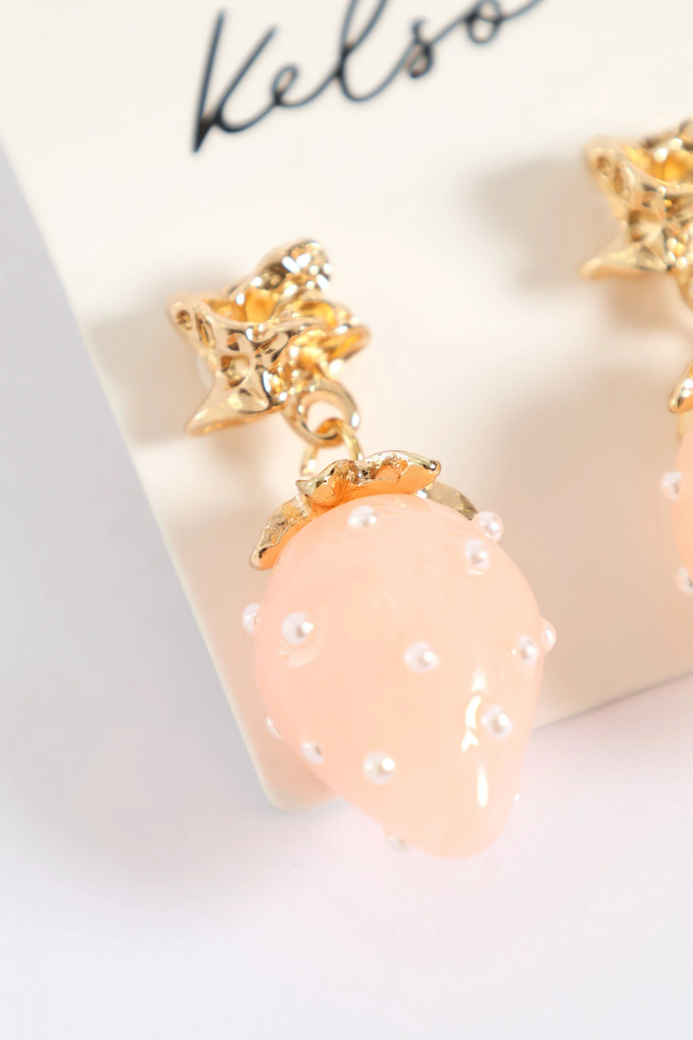 Strawberry Earrings - Light Pink - Image 2