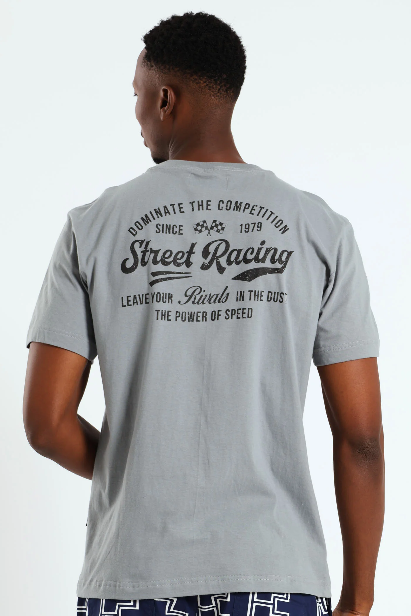 Street Racing Front & Back Tee - Grey Melange - Image 2
