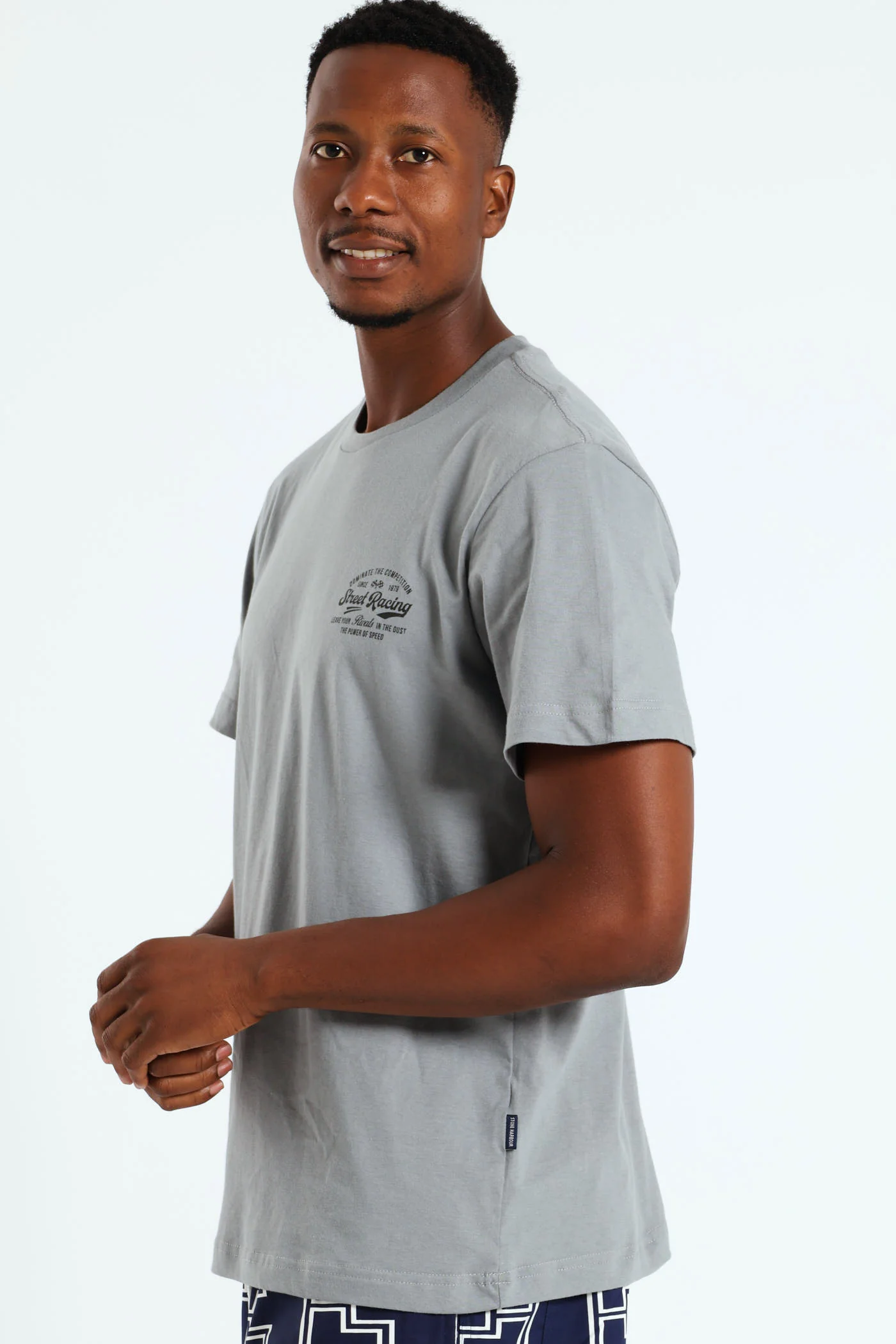 Street Racing Front & Back Tee - Grey Melange - Image 3