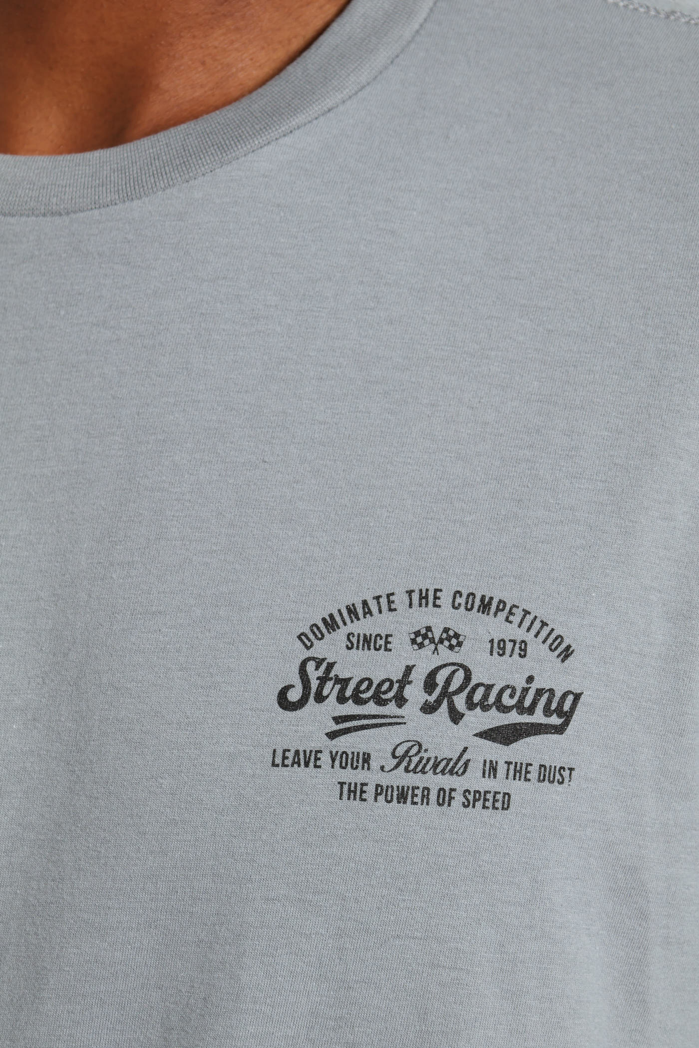 Street Racing Front & Back Tee - Grey Melange - Image 4