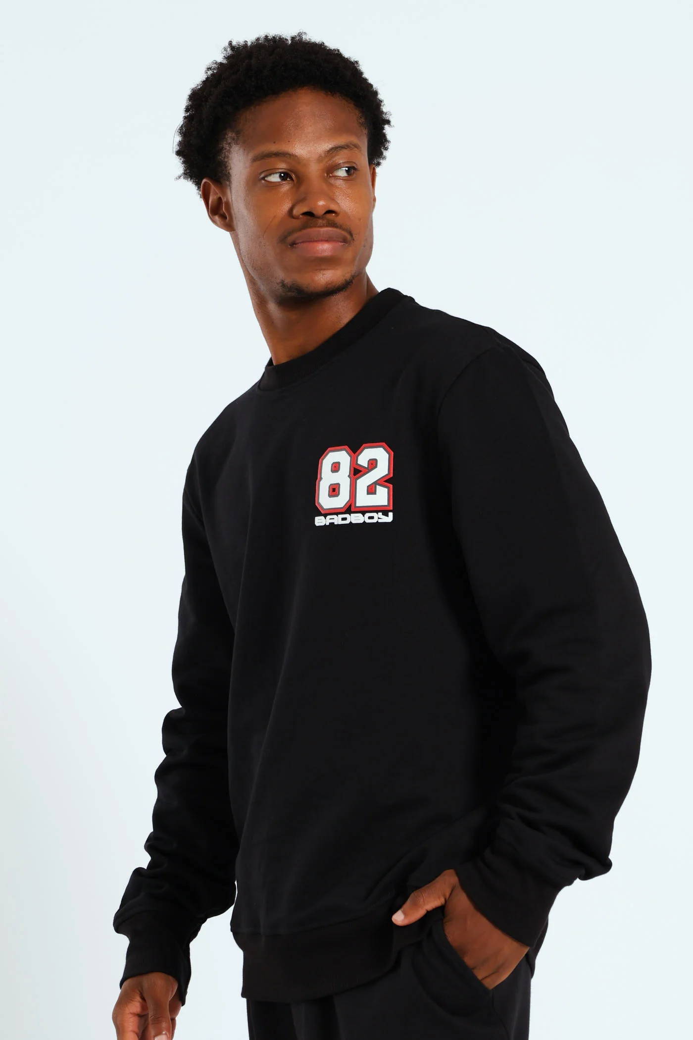 Street Rebel Crew Sweat Top - Black - Image 5
