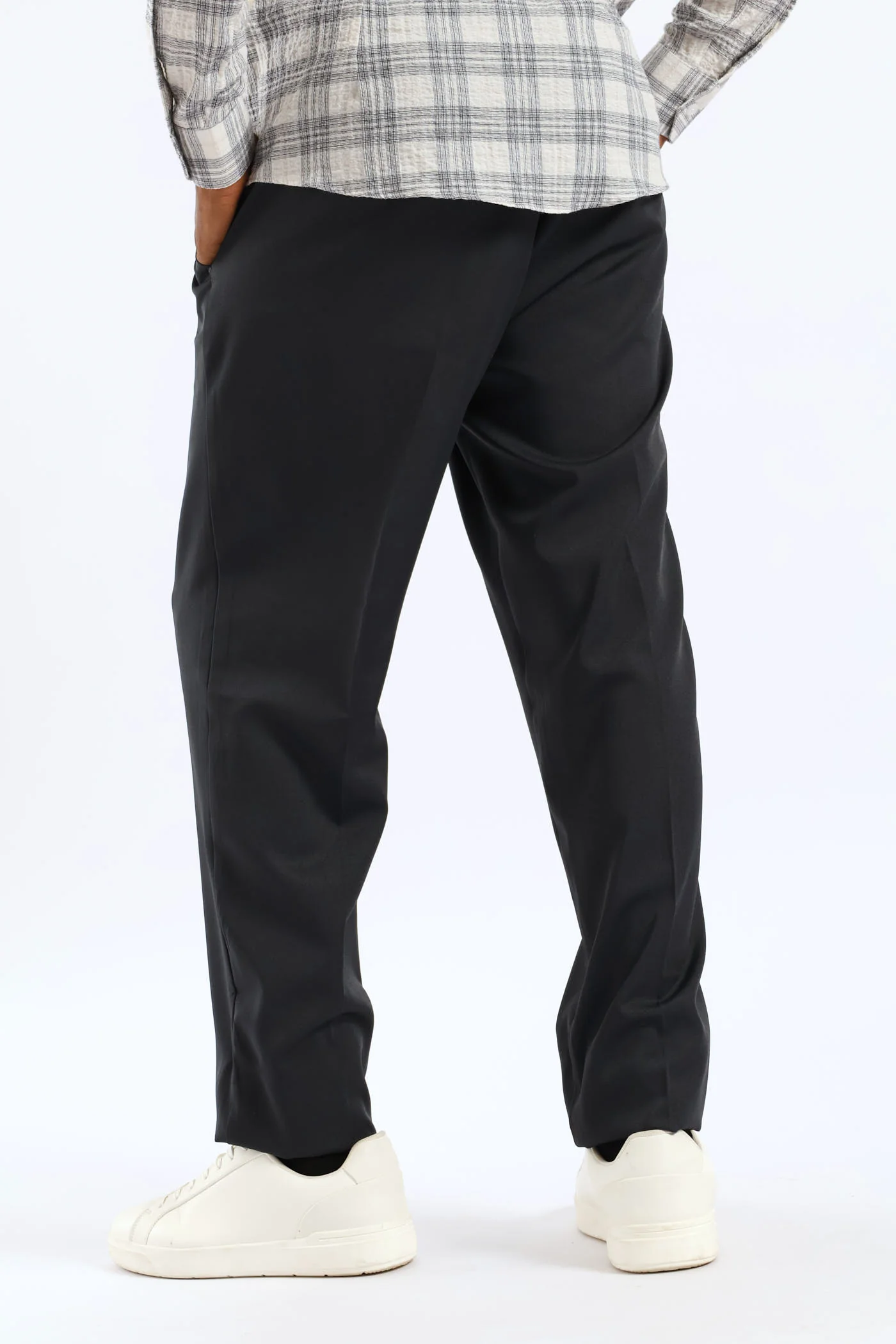 Stretch Elasticated Pintuck Jogger - Charcoal - Image 4