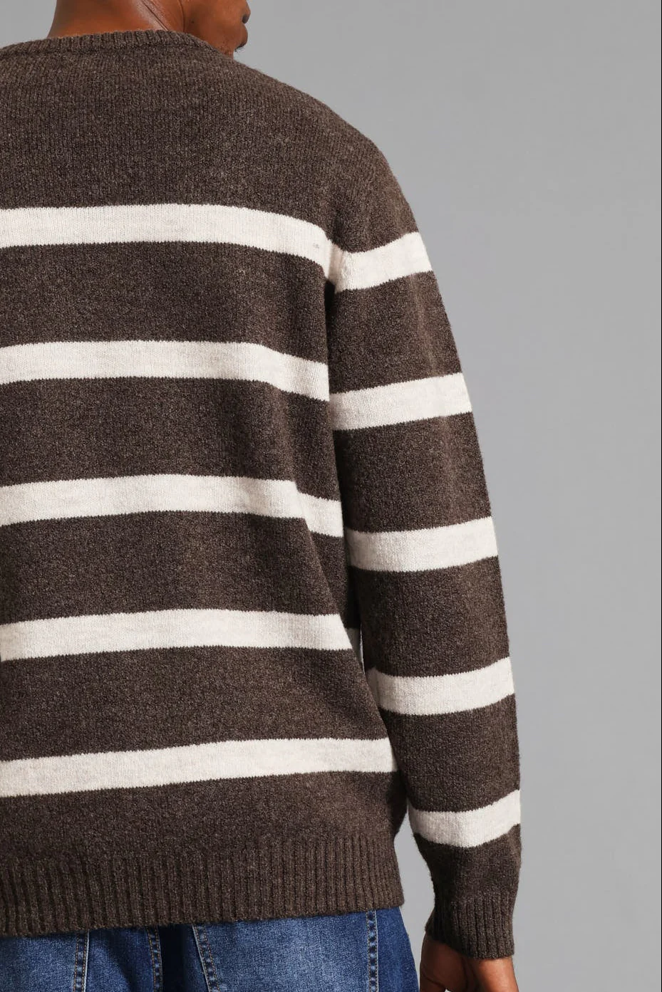 Stripe Crew Knitwear - Brown - Image 4