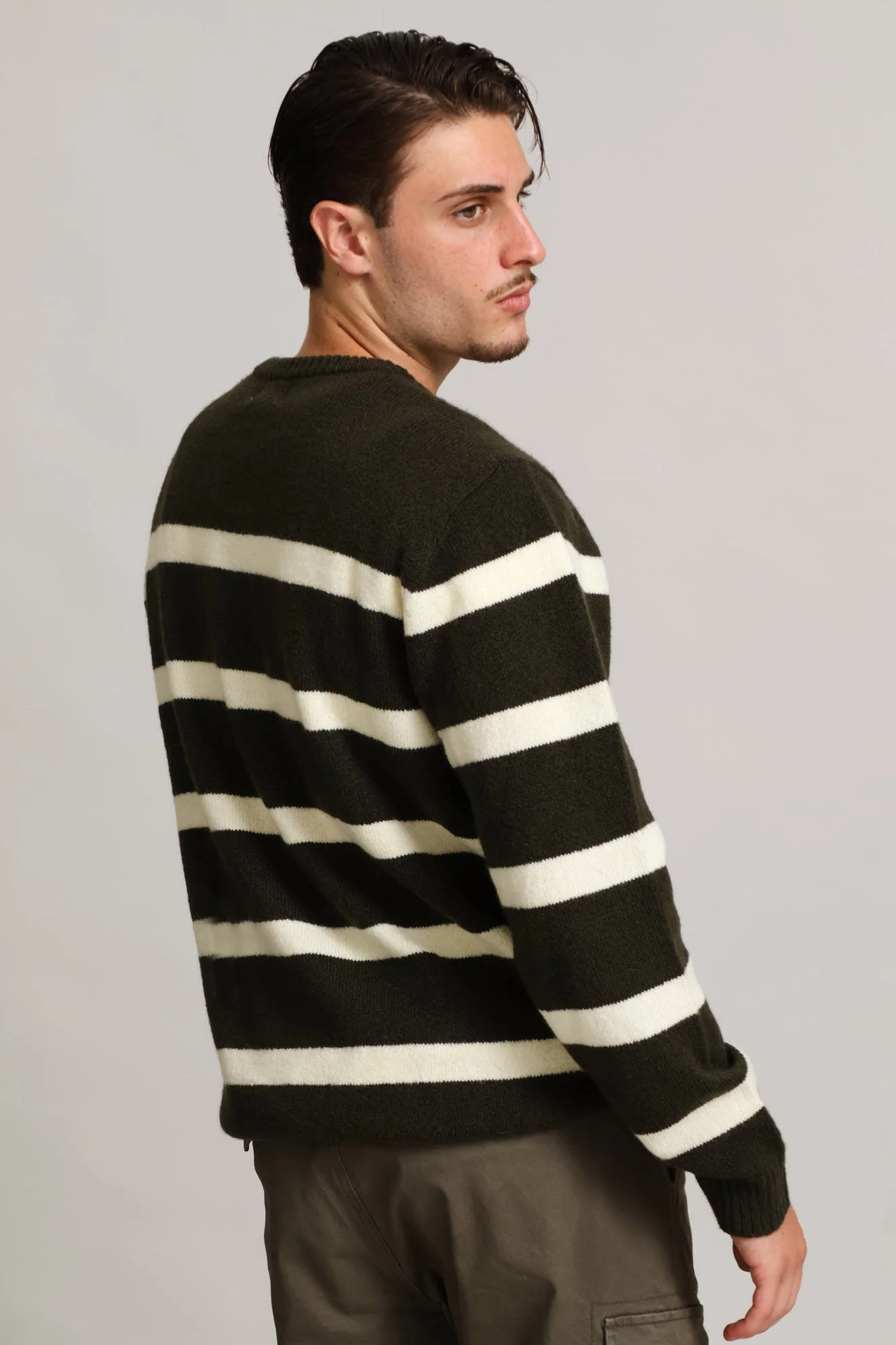 Stripe Crew Knitwear  - Fatigue - Image 2