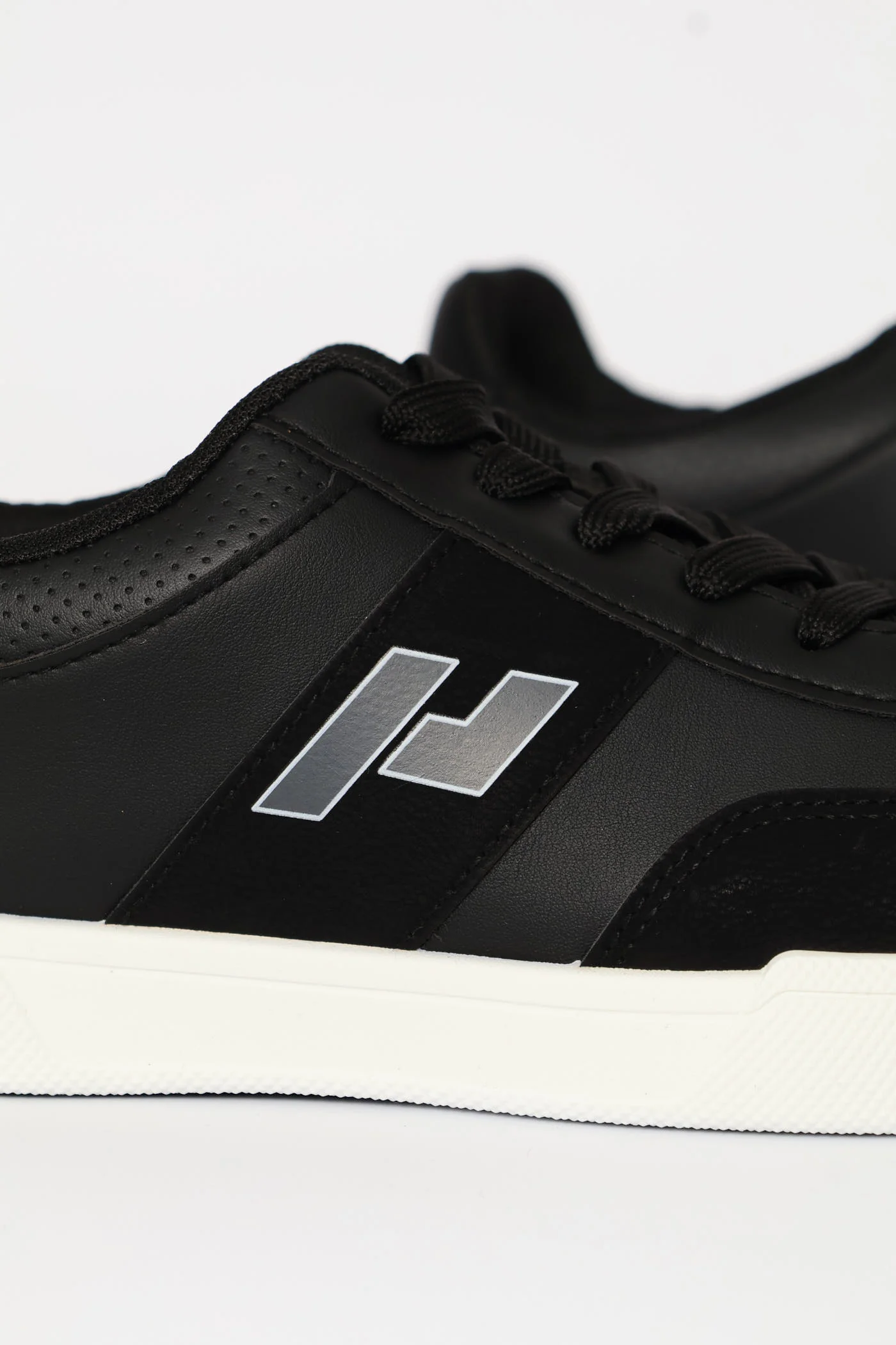 Stripe Detail Court Sneaker - Black - Image 2
