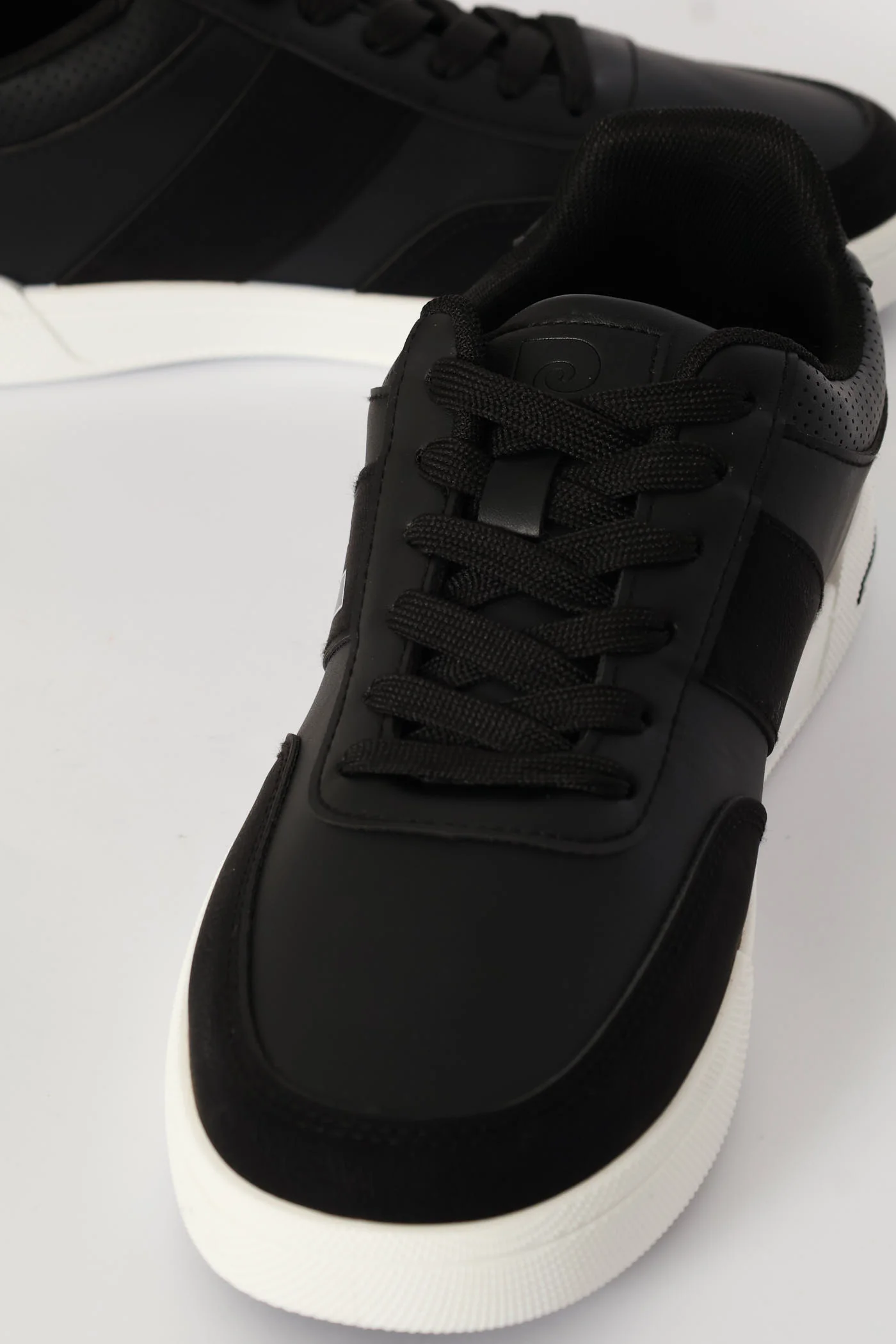 Stripe Detail Court Sneaker - Black - Image 5