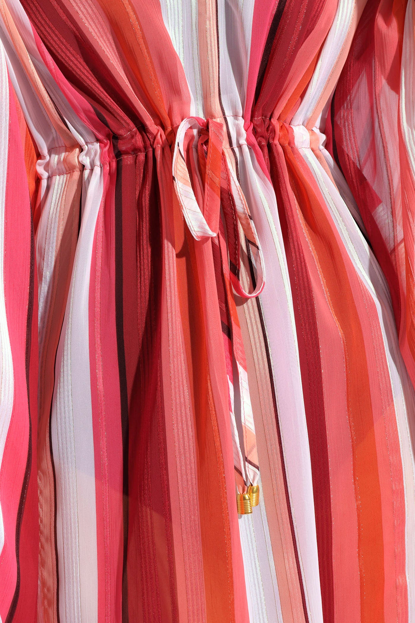 Stripe Drawstring Kimono  - Multi - Image 4