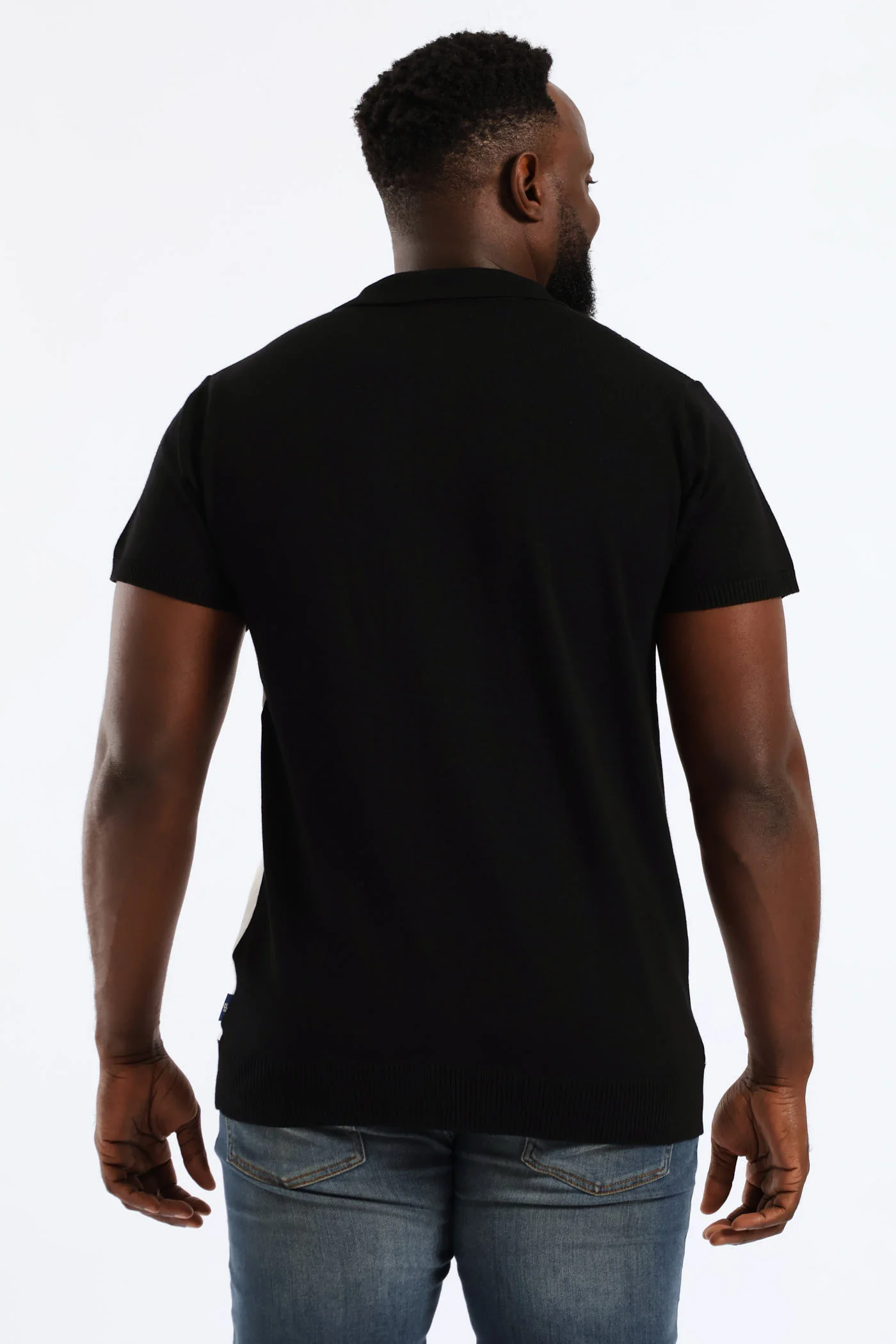 Stripe Fine Gauge Golfer - Black - Image 3