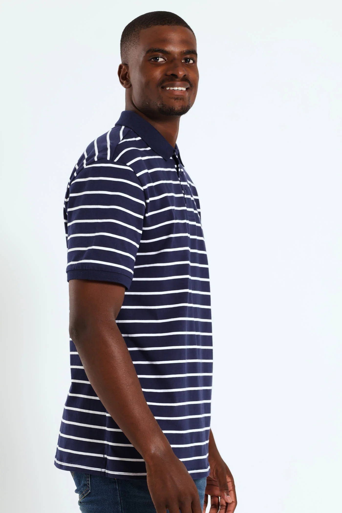 Stripe Golfer - Navy/White - Image 2