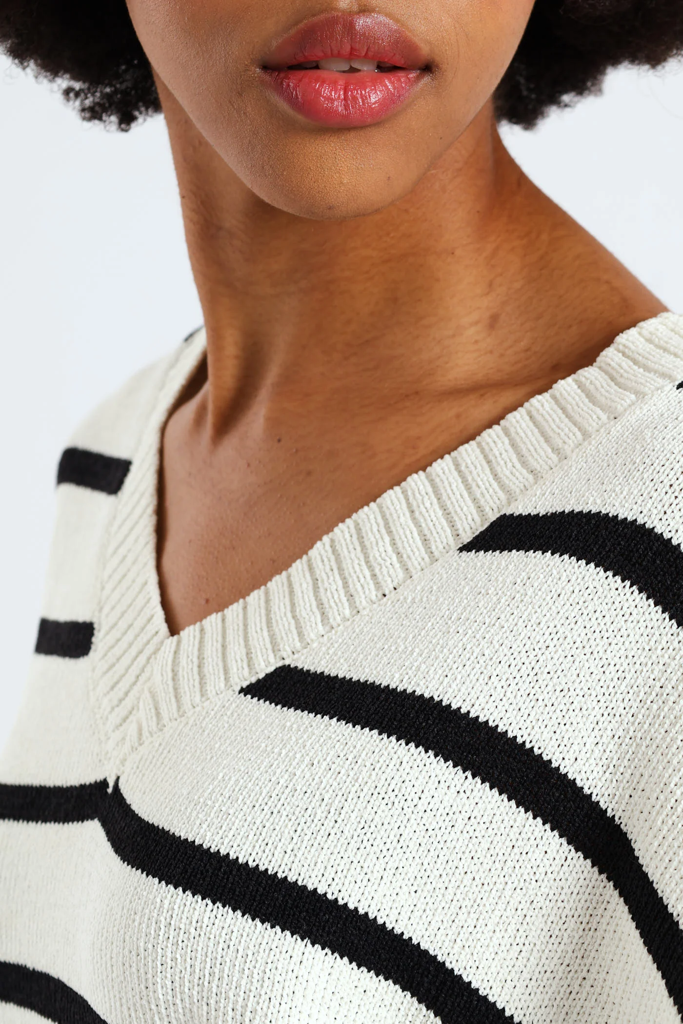 Stripe Knit Tee - White - Image 5