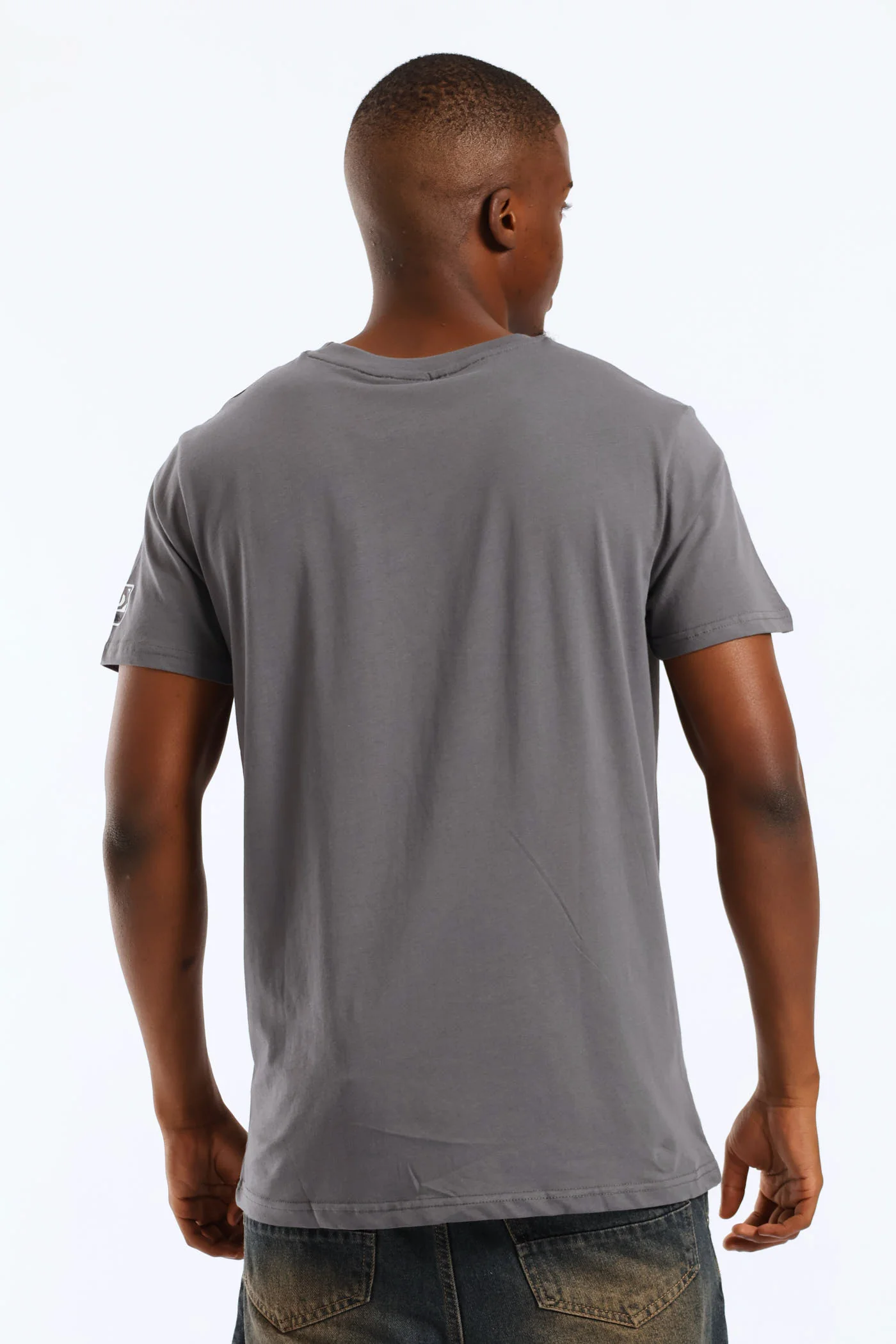 Stripe Logo Tee - Charcoal - Image 4