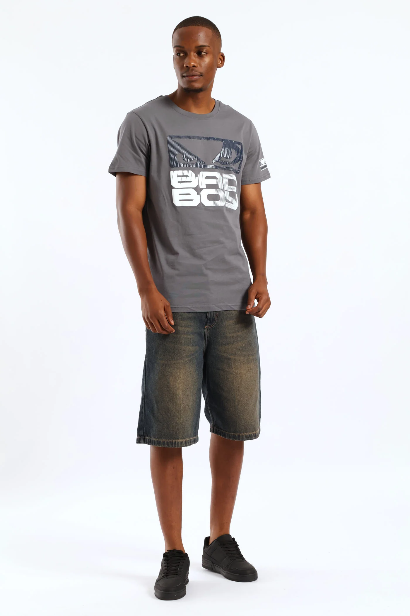 Stripe Logo Tee - Charcoal - Image 5