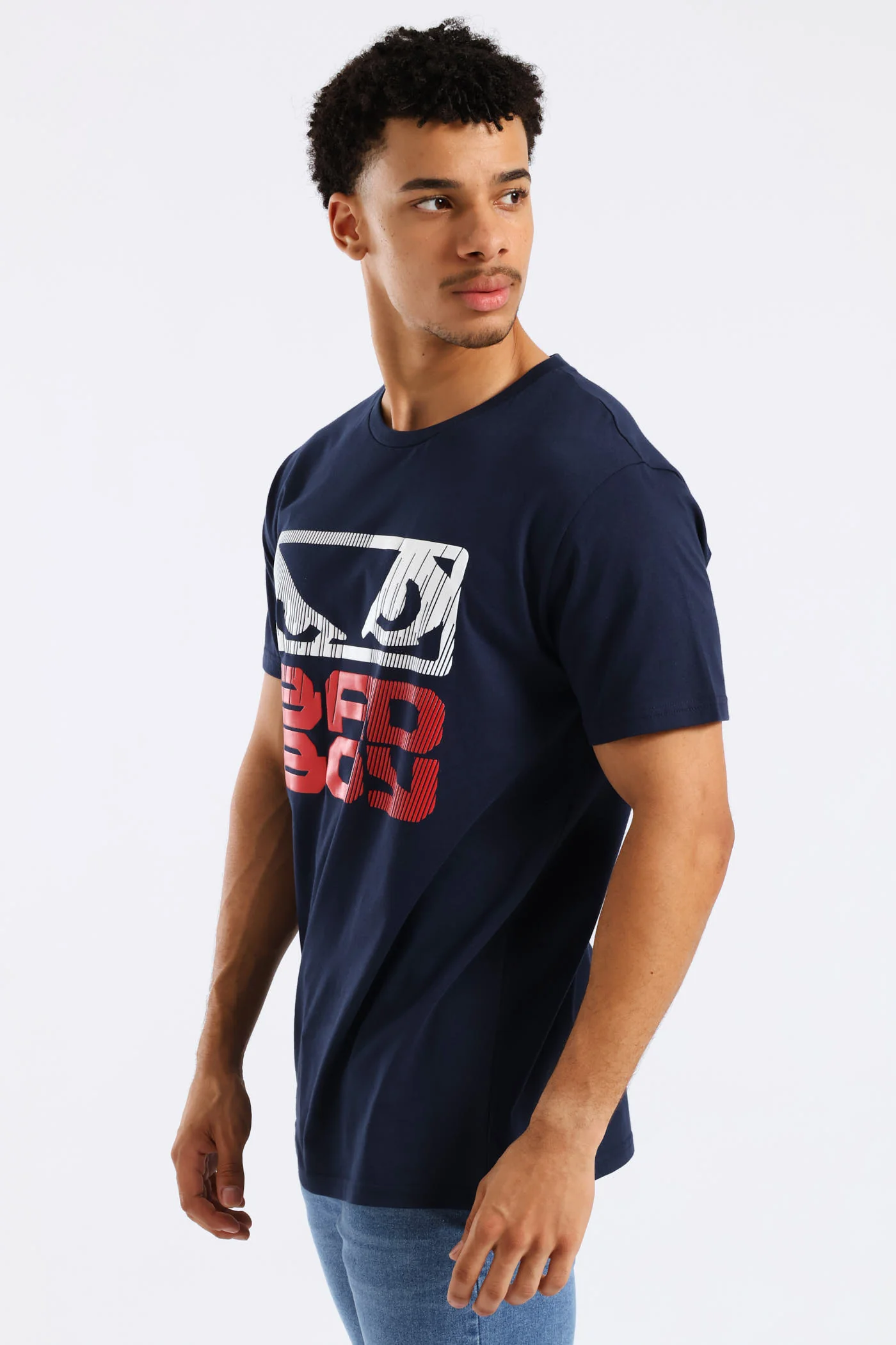 Stripe Logo Tee - Navy - Image 3