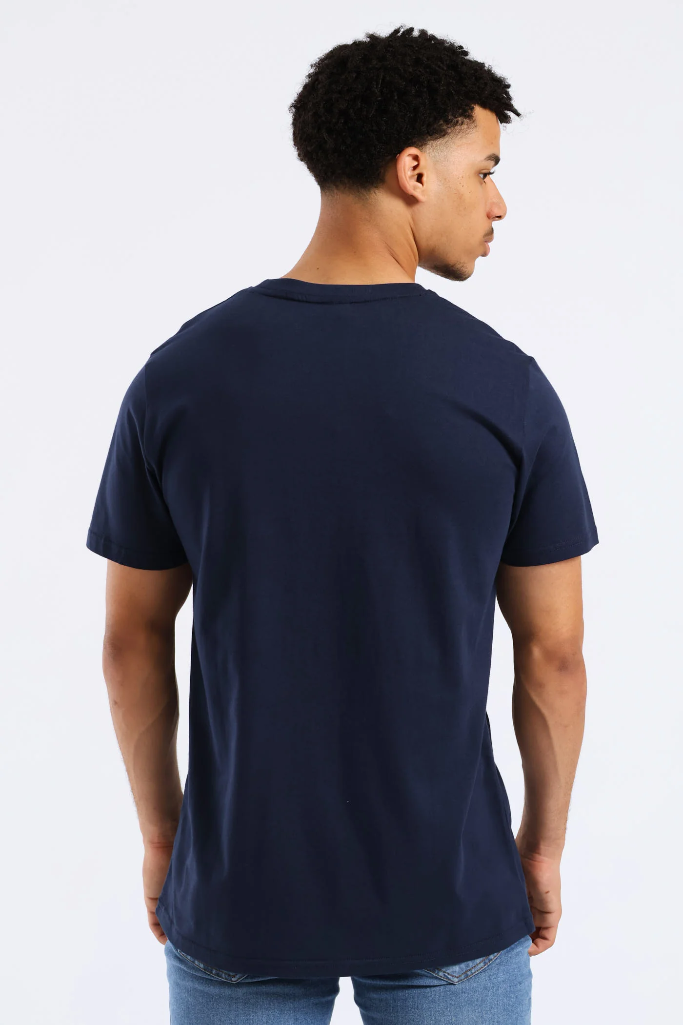 Stripe Logo Tee - Navy - Image 4
